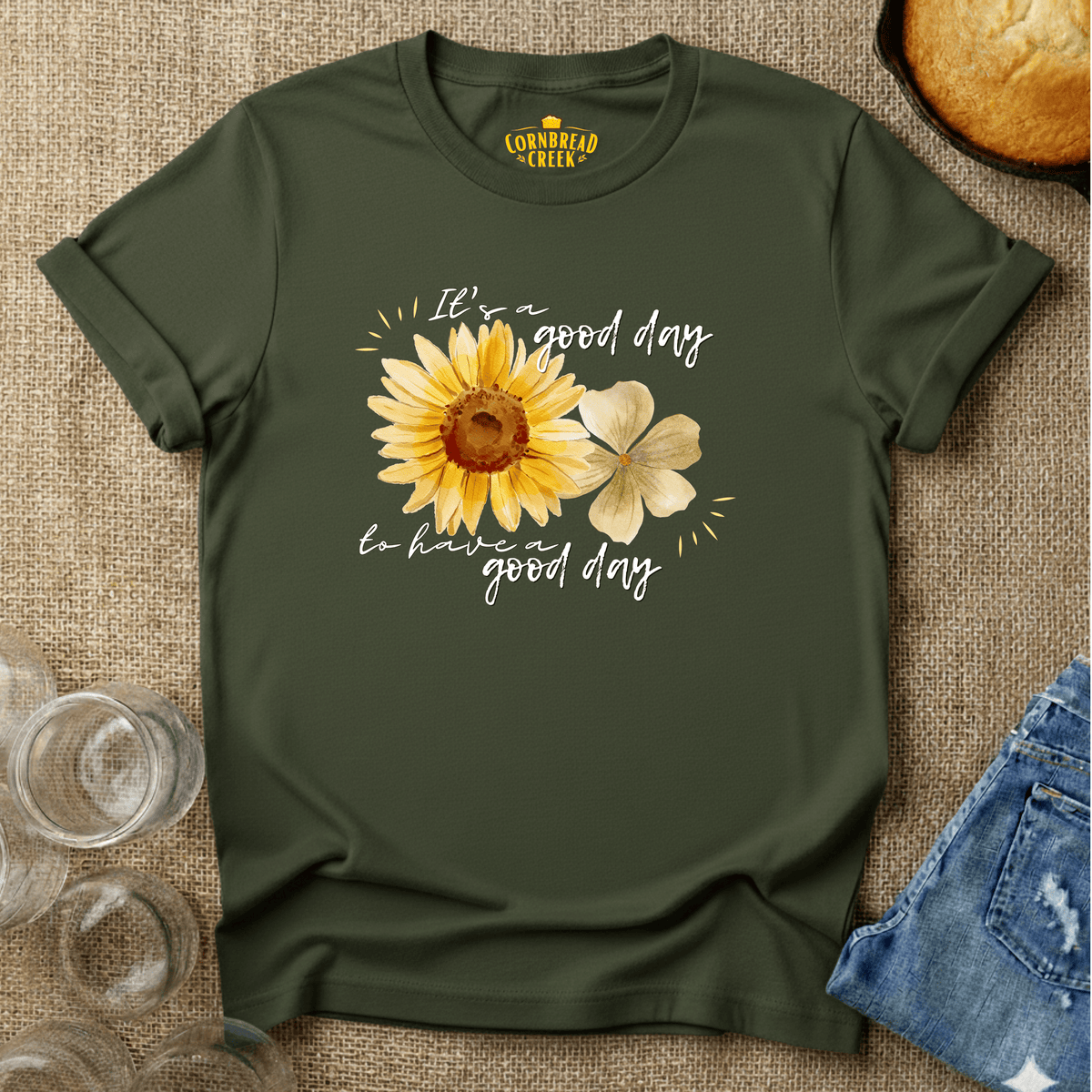 It's a Good Day to Have a Good Day T-Shirt Chicken and Rural Homestead Graphic tee Cornbread Creek
