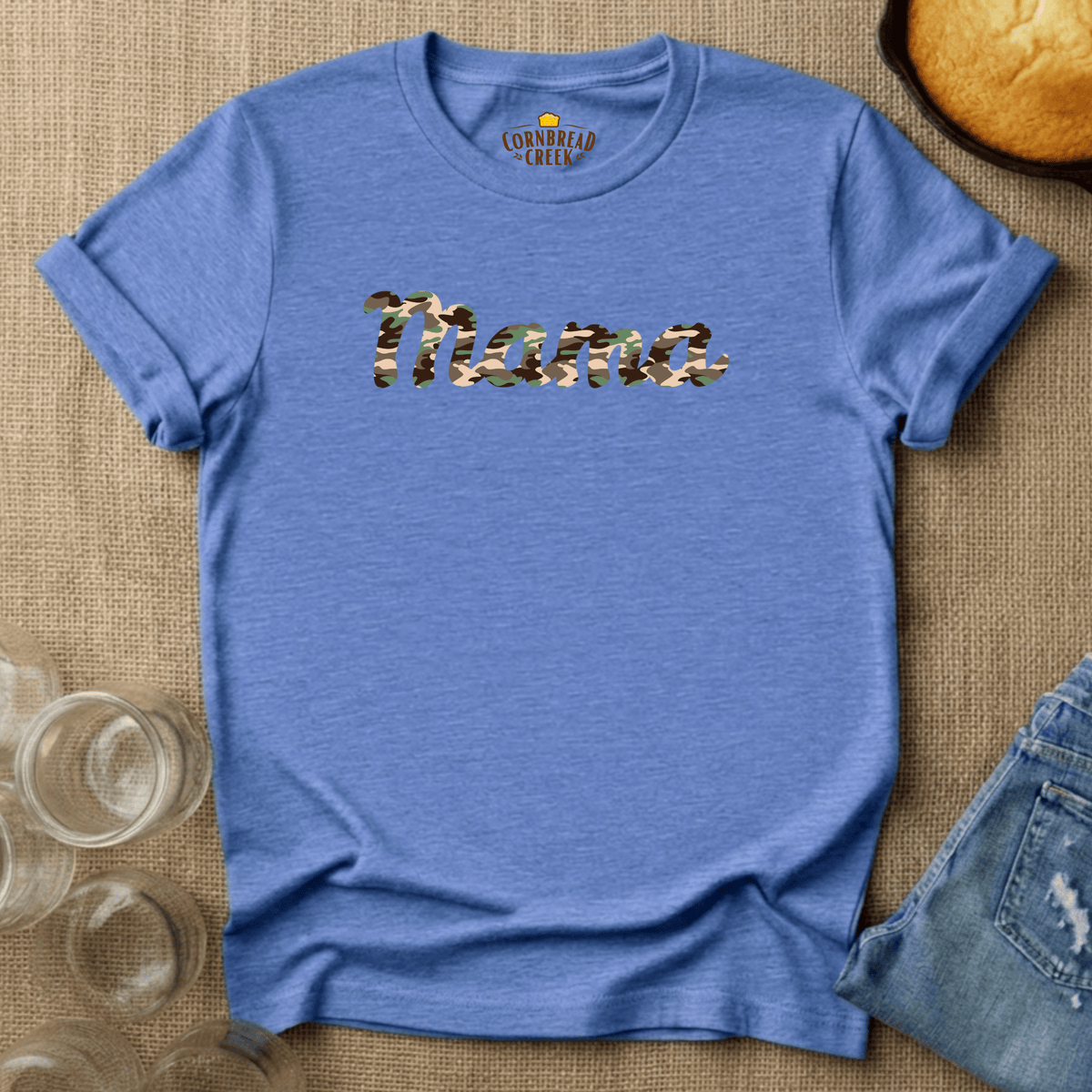 Mama Camo T-Shirt Chicken and Rural Homestead Graphic tee Cornbread Creek