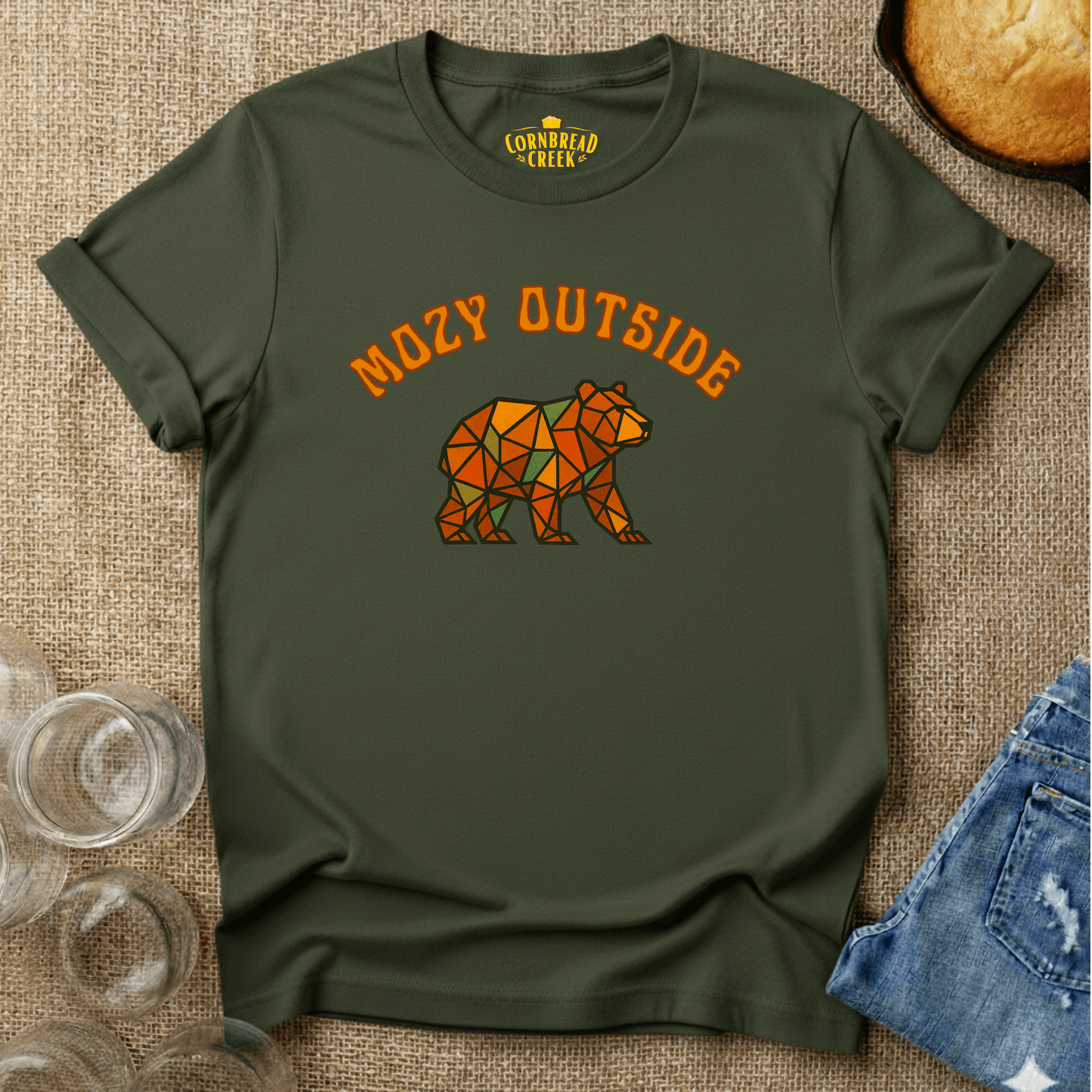 Mozy Outside T-Shirt Chicken and Rural Homestead Graphic tee Cornbread Creek