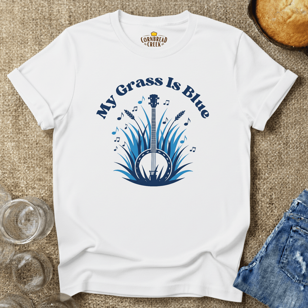 My Grass Is Blue T-Shirt Chicken and Rural Homestead Graphic tee Cornbread Creek