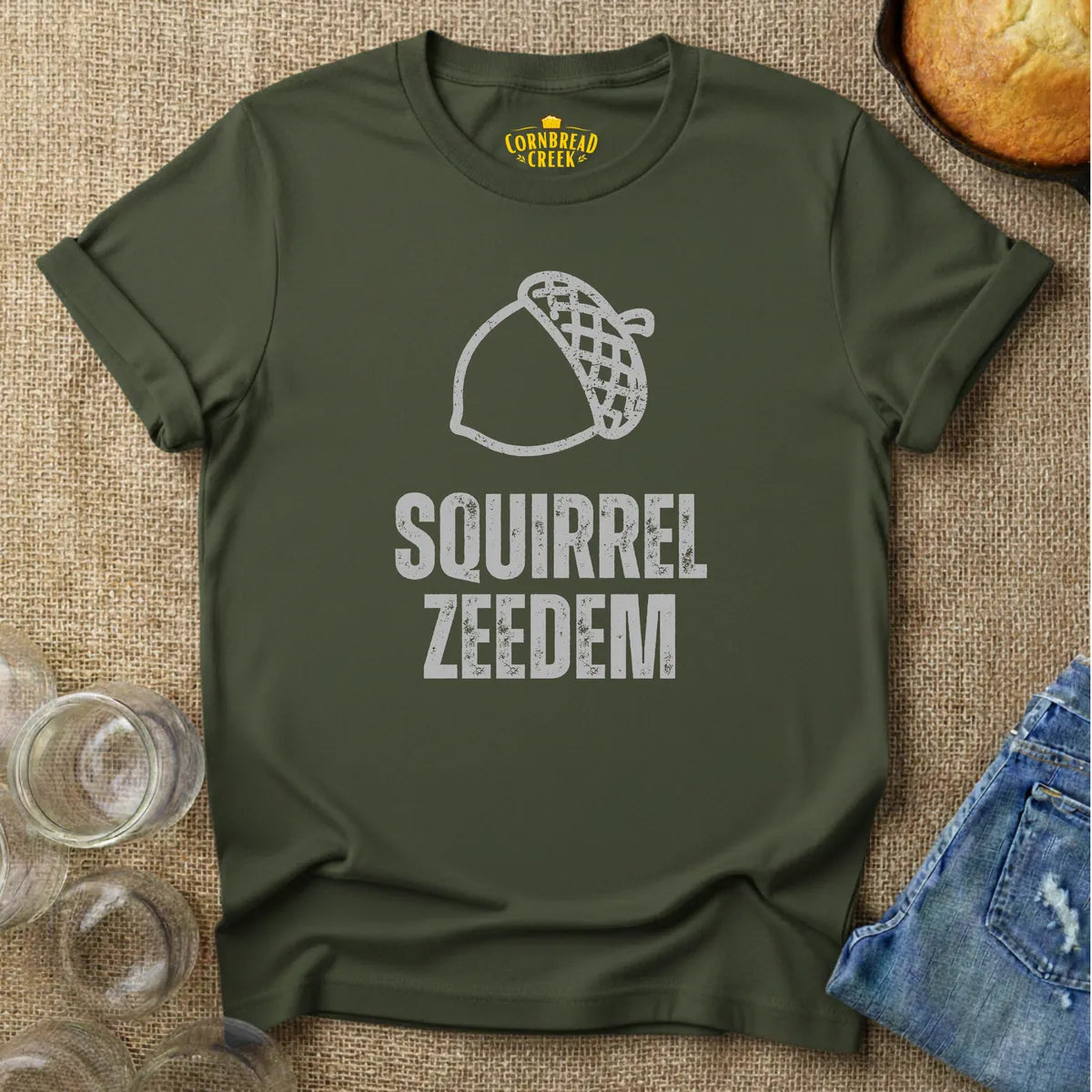 Squirrel Zeedem T-Shirt Chicken and Rural Homestead Graphic tee Cornbread Creek