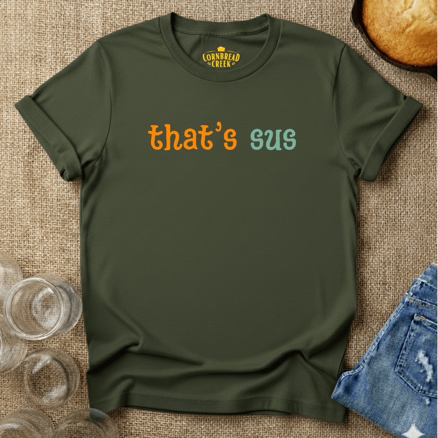 That's Sus T-Shirt Chicken and Rural Homestead Graphic tee Cornbread Creek