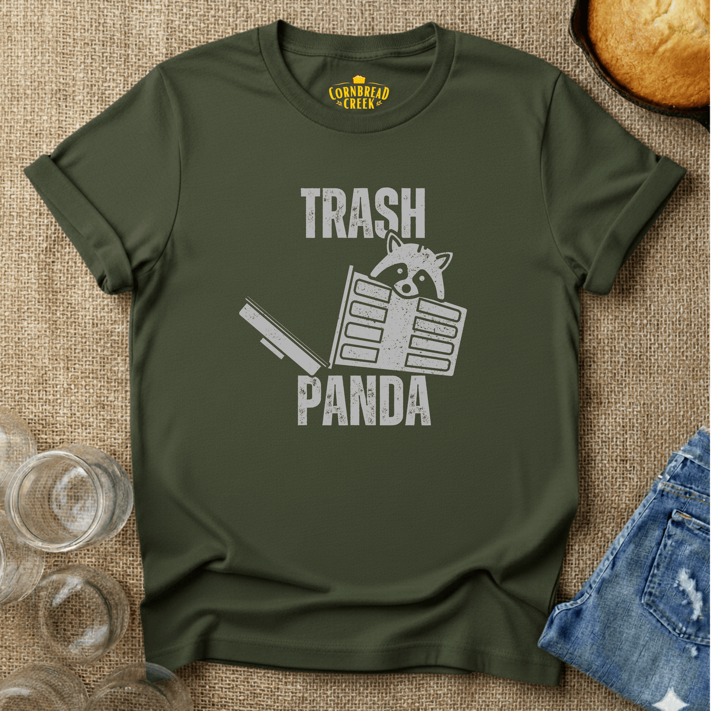 Trash Panda T-Shirt Chicken and Rural Homestead Graphic tee Cornbread Creek