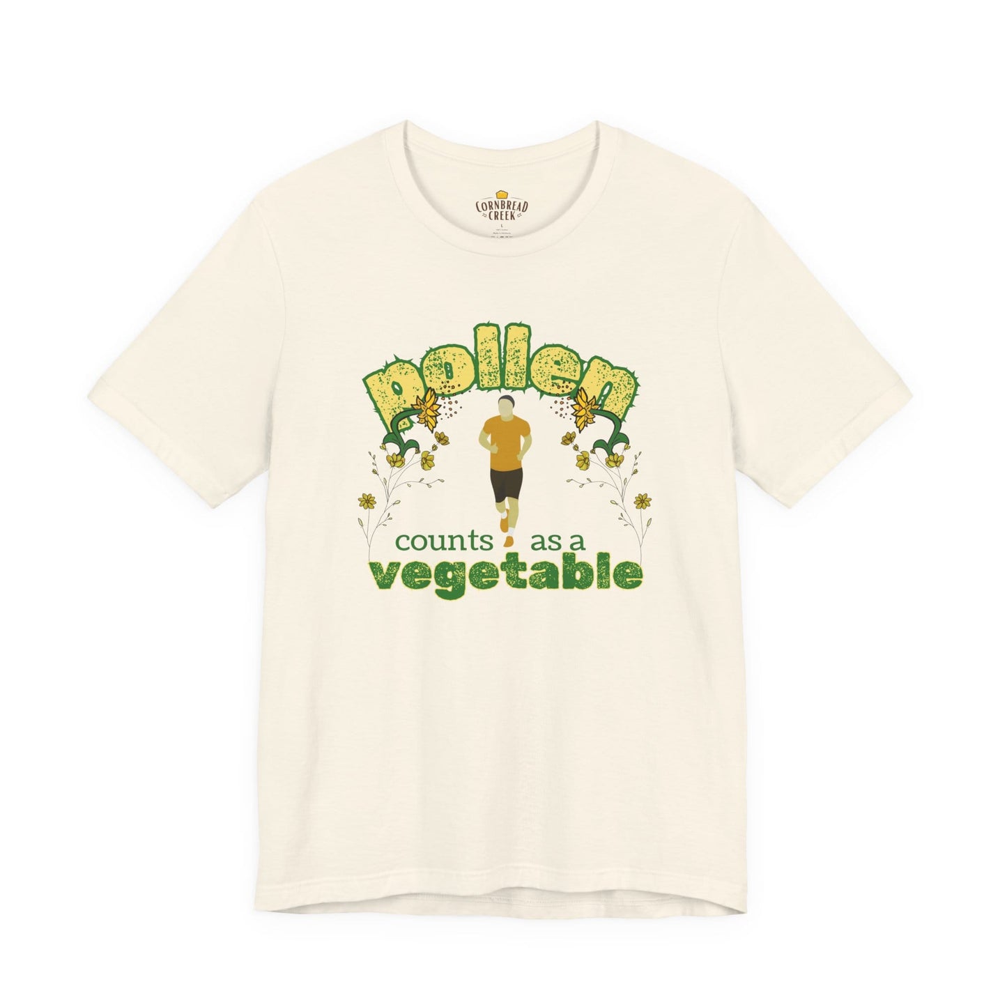 Pollen Counts as a Vegetable - Male Runner T-Shirt Chicken and Rural Homestead Graphic tee Cornbread Creek
