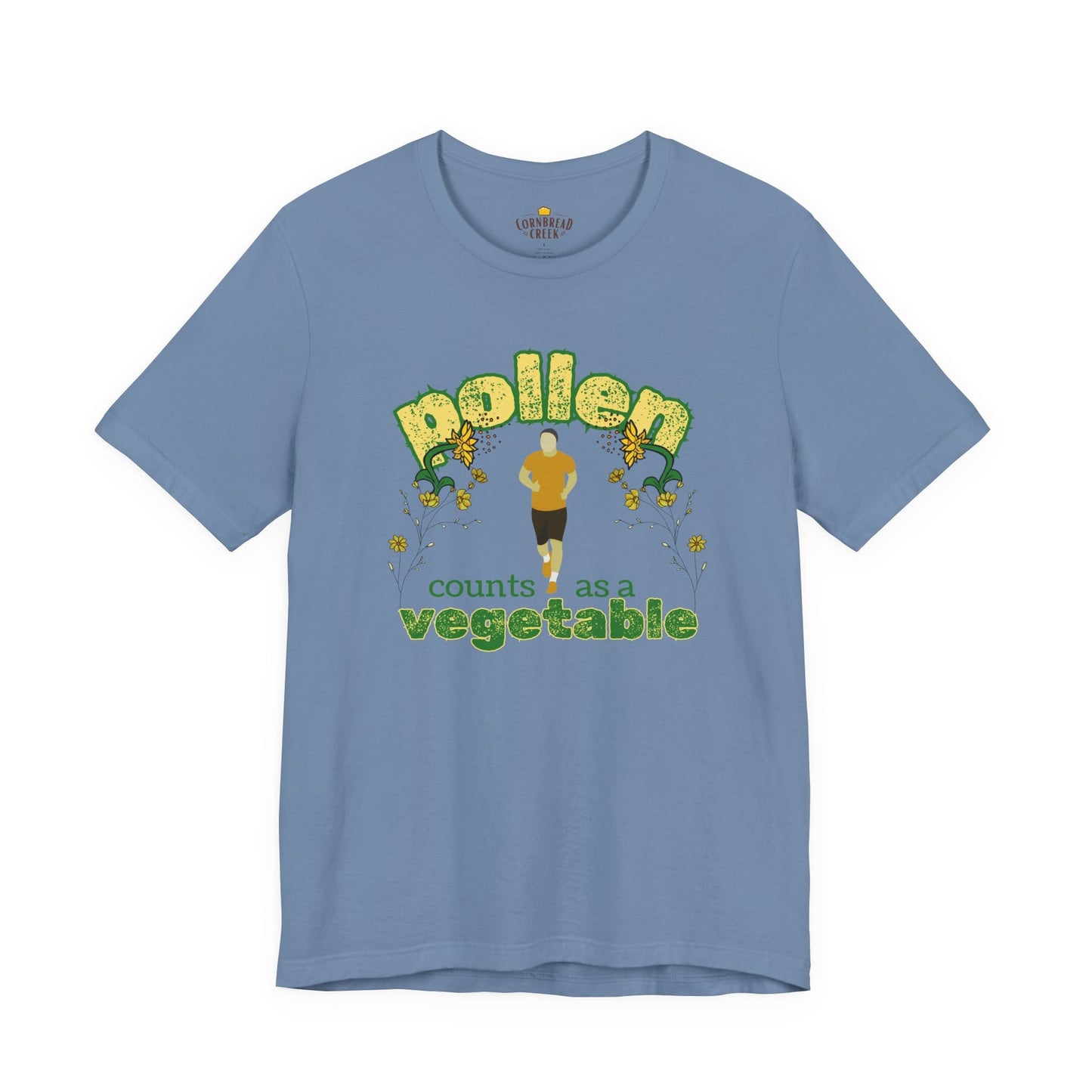 Pollen Counts as a Vegetable - Male Runner T-Shirt Chicken and Rural Homestead Graphic tee Cornbread Creek