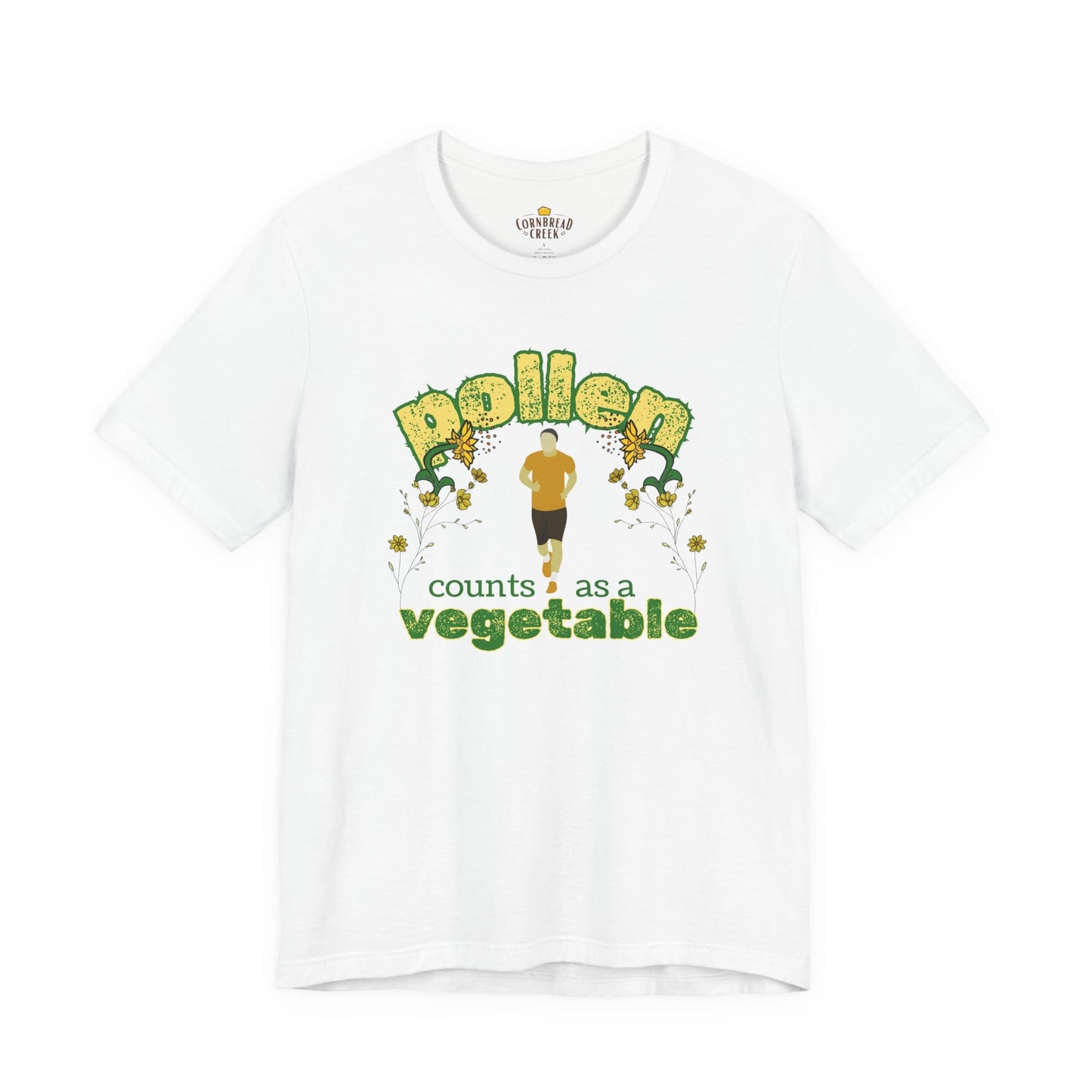 Pollen Counts as a Vegetable - Male Runner T-Shirt Chicken and Rural Homestead Graphic tee Cornbread Creek