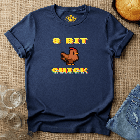 8 Bit Chick T-Shirt Chicken and Rural Homestead Graphic tee Cornbread Creek