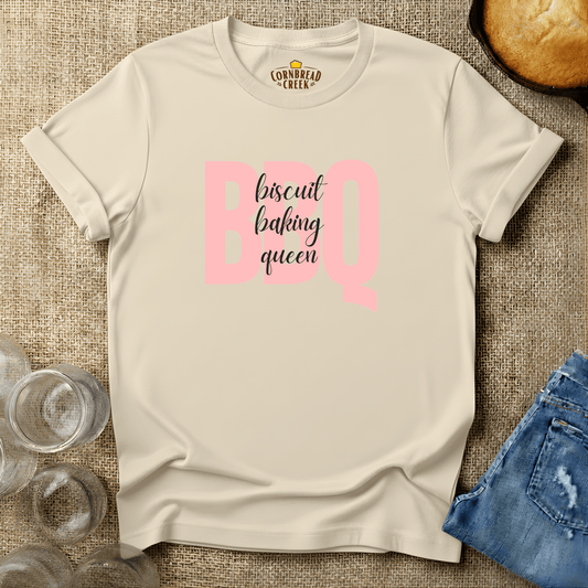 Biscuit Baking Queen with Elegance T-Shirt Chicken and Rural Homestead Graphic tee Cornbread Creek