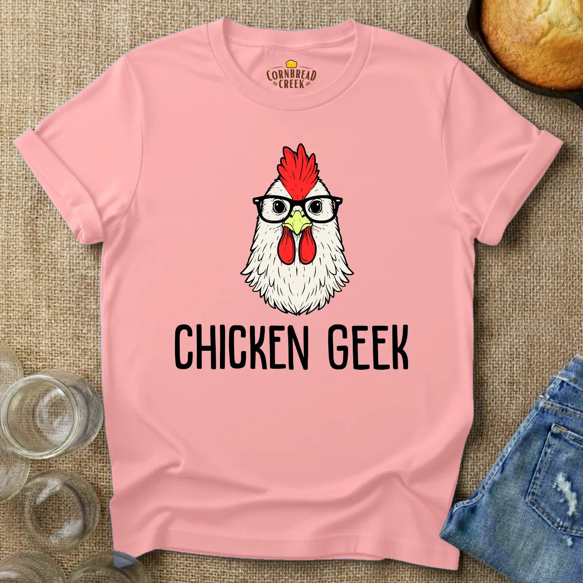 Chicken Geek T-Shirt Chicken and Rural Homestead Graphic tee Cornbread Creek