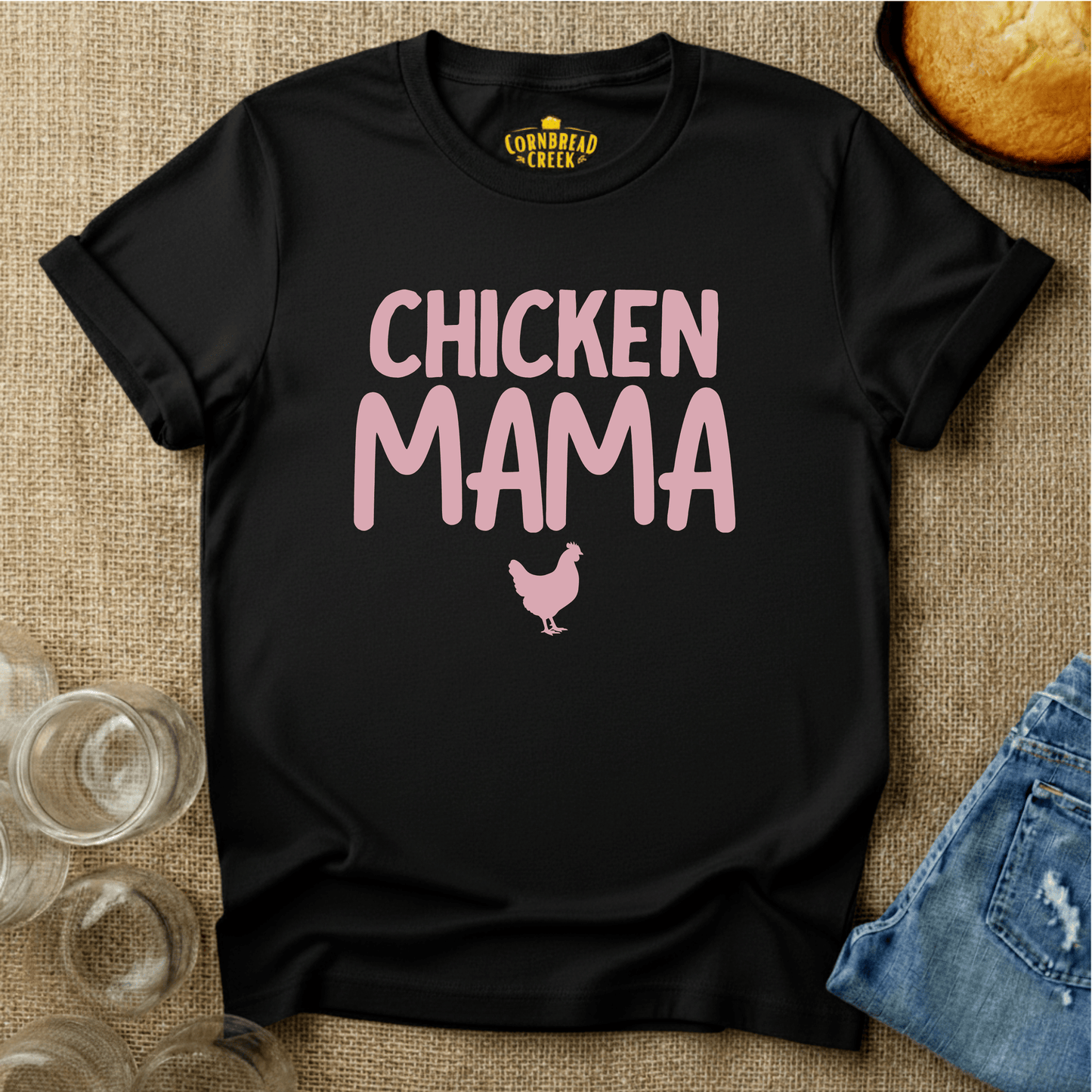 Chicken Mama T-Shirt Chicken and Rural Homestead Graphic tee Cornbread Creek