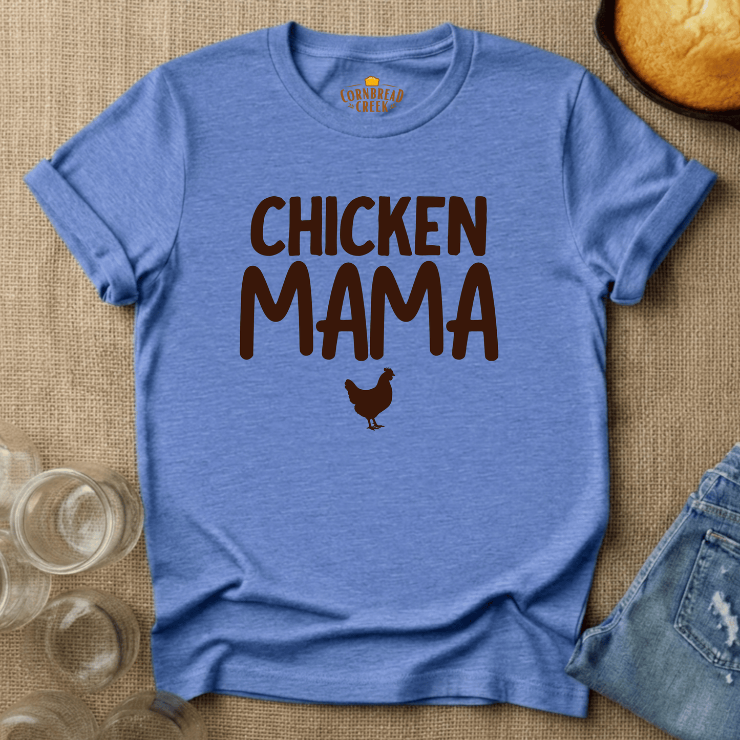 Chicken Mama T-Shirt Chicken and Rural Homestead Graphic tee Cornbread Creek