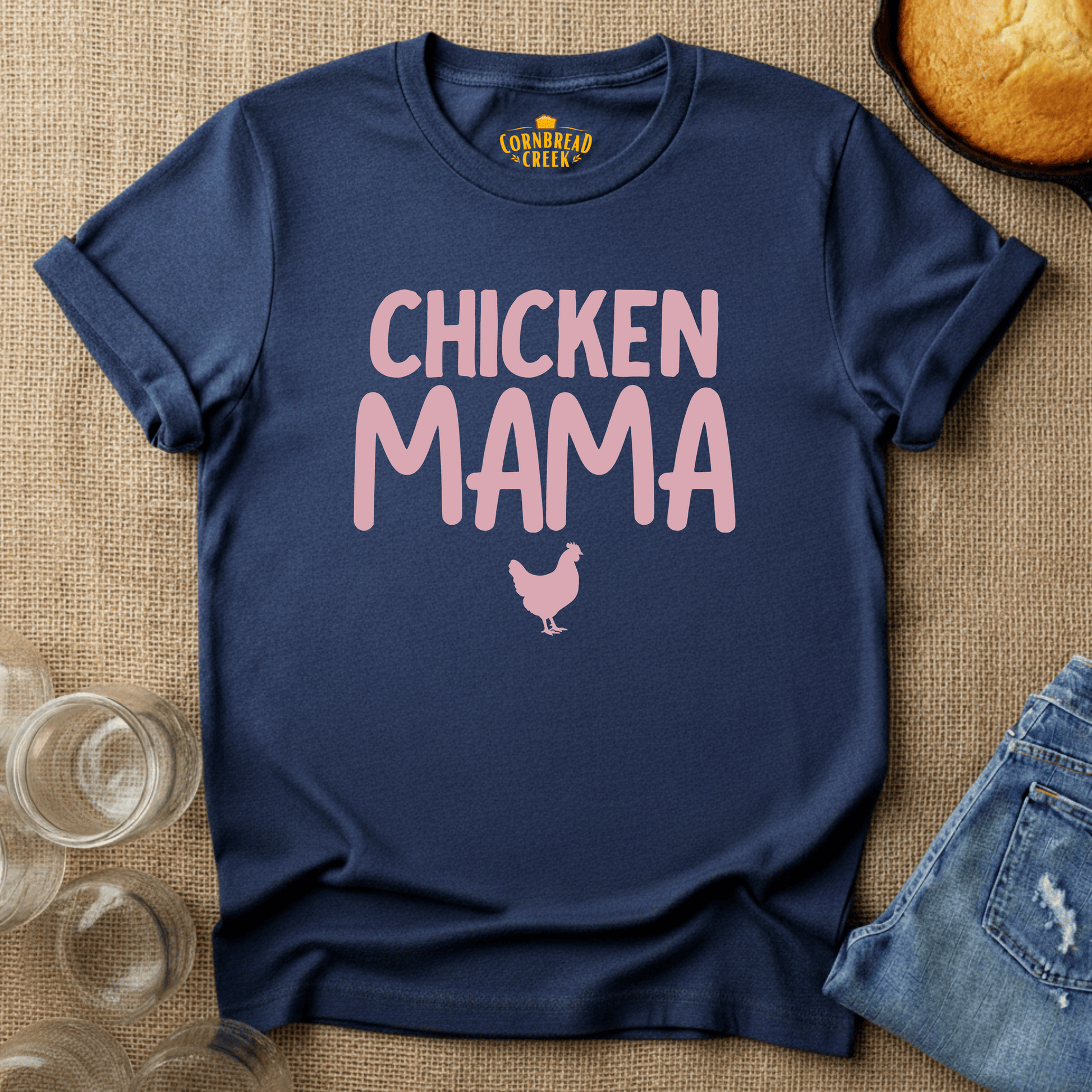 Chicken Mama T-Shirt Chicken and Rural Homestead Graphic tee Cornbread Creek