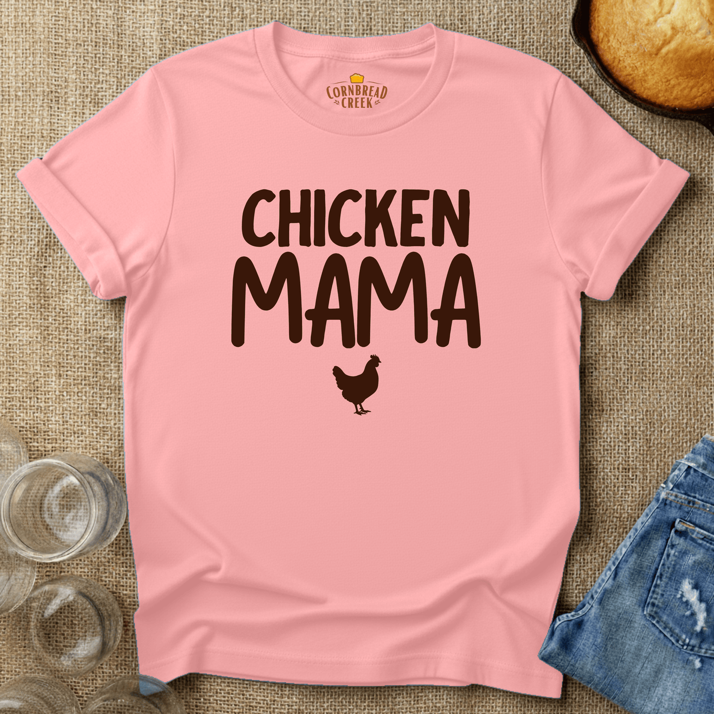 Chicken Mama T-Shirt Chicken and Rural Homestead Graphic tee Cornbread Creek