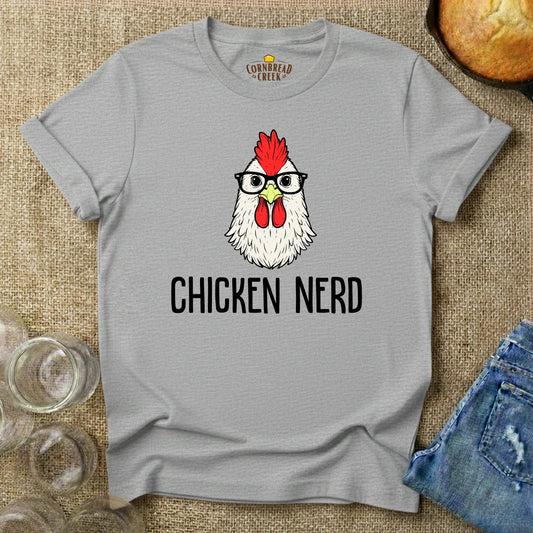 Chicken Nerd T-Shirt Chicken and Rural Homestead Graphic tee Cornbread Creek