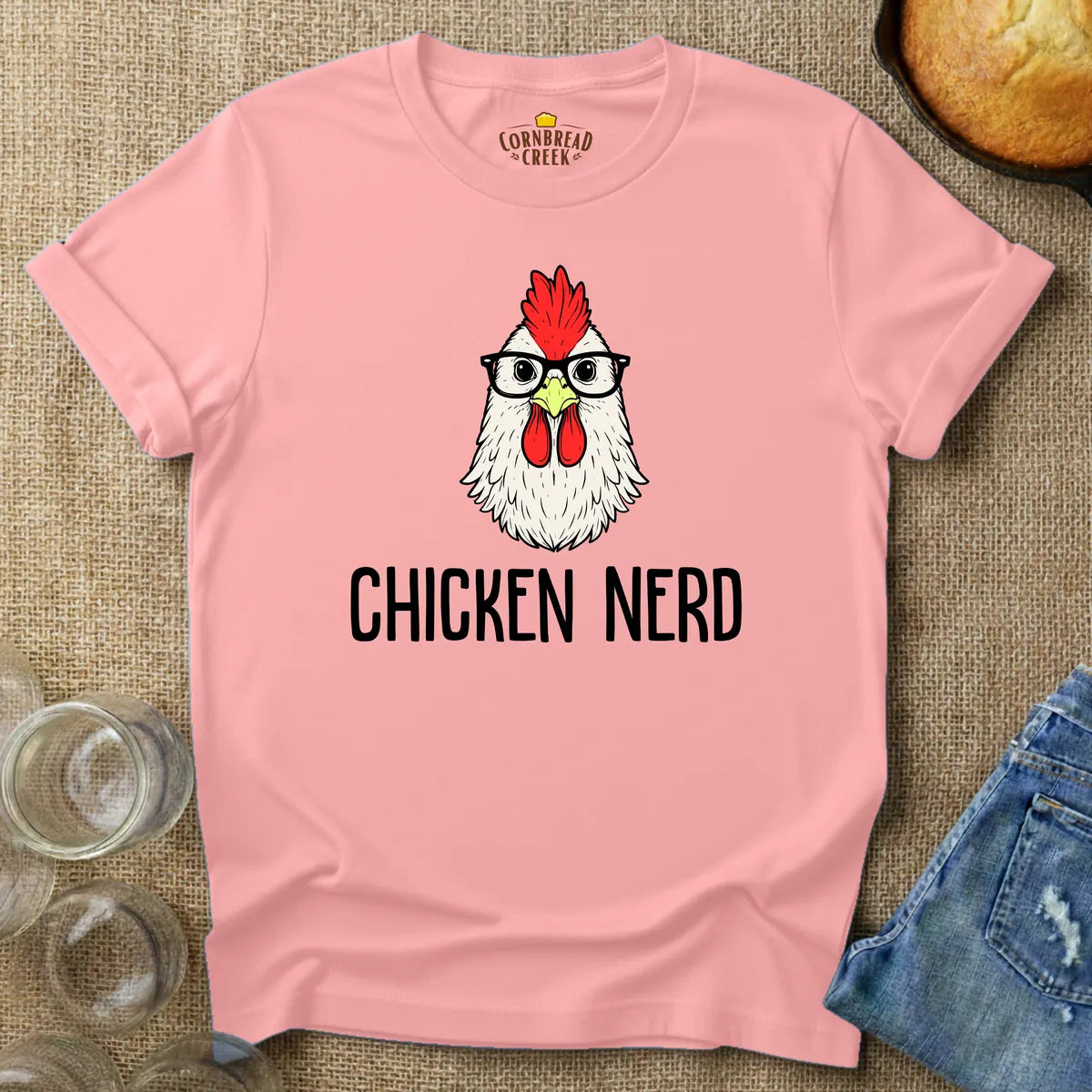 Chicken Nerd T-Shirt Chicken and Rural Homestead Graphic tee Cornbread Creek