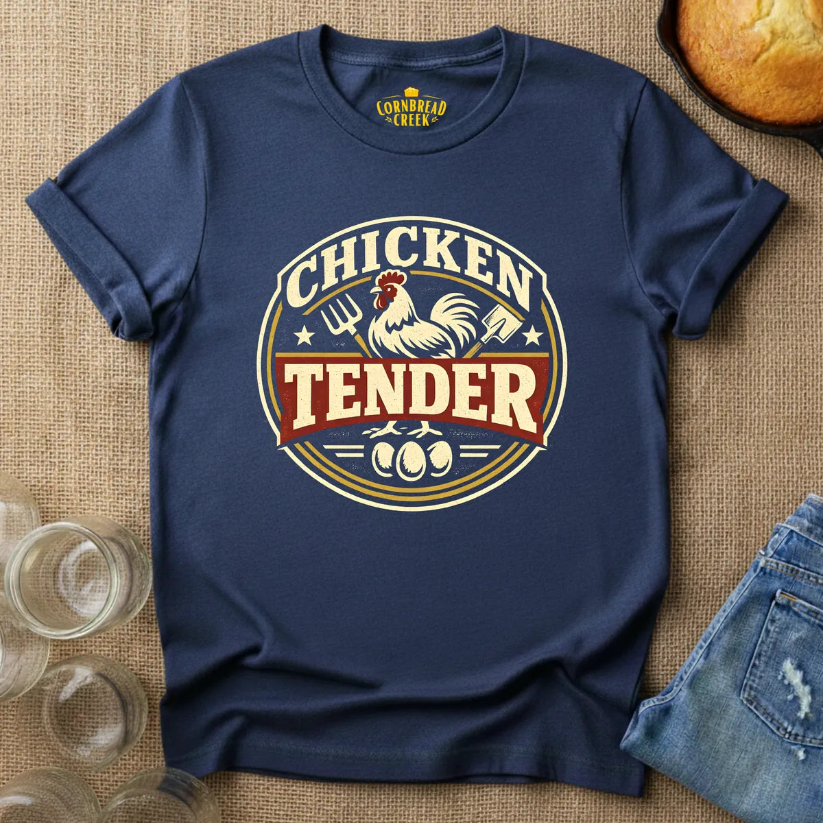 Chicken Tender T-Shirt Chicken and Rural Homestead Graphic tee Cornbread Creek