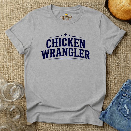 Chicken Wrangler T-Shirt Chicken and Rural Homestead Graphic tee Cornbread Creek