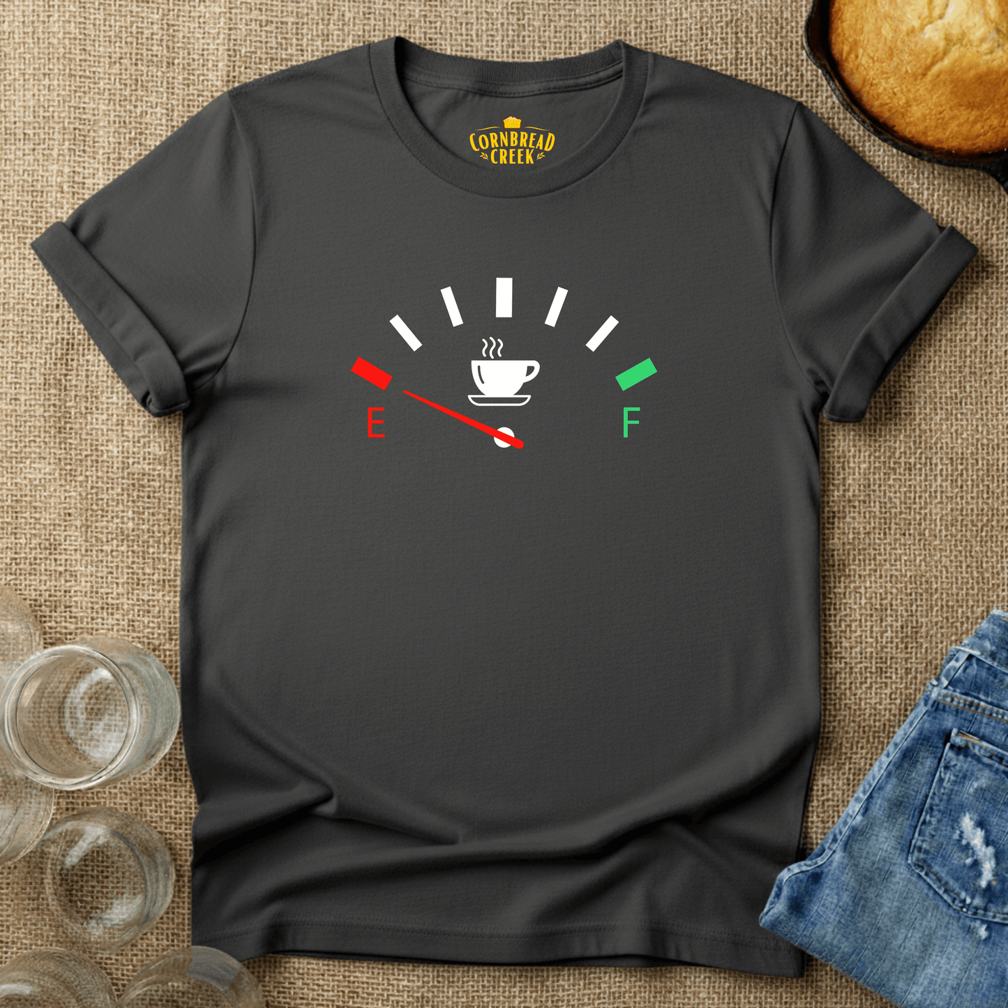 Coffee Tank Low T-Shirt Chicken and Rural Homestead Graphic tee Cornbread Creek