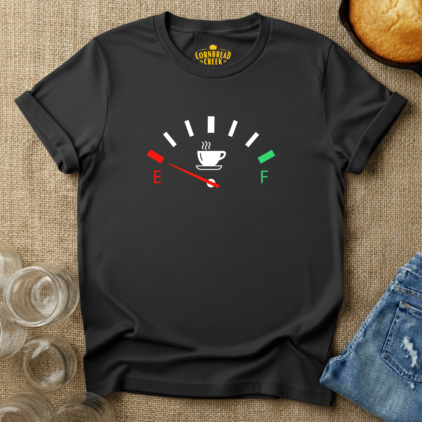 Coffee Tank Low T-Shirt Chicken and Rural Homestead Graphic tee Cornbread Creek
