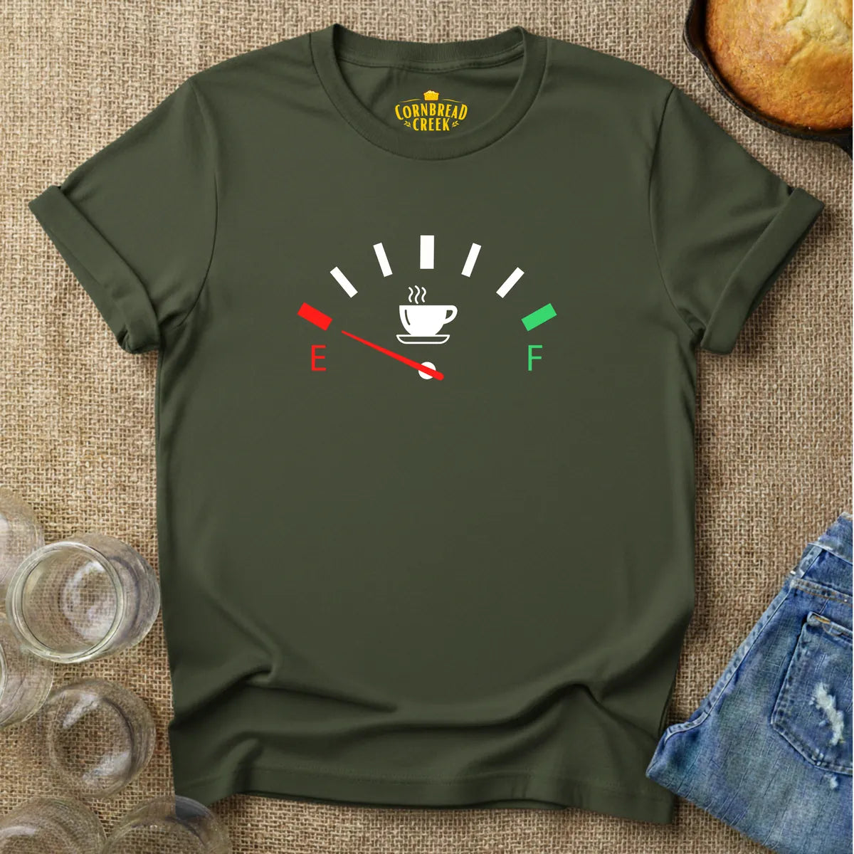 Coffee Tank Low T-Shirt Chicken and Rural Homestead Graphic tee Cornbread Creek