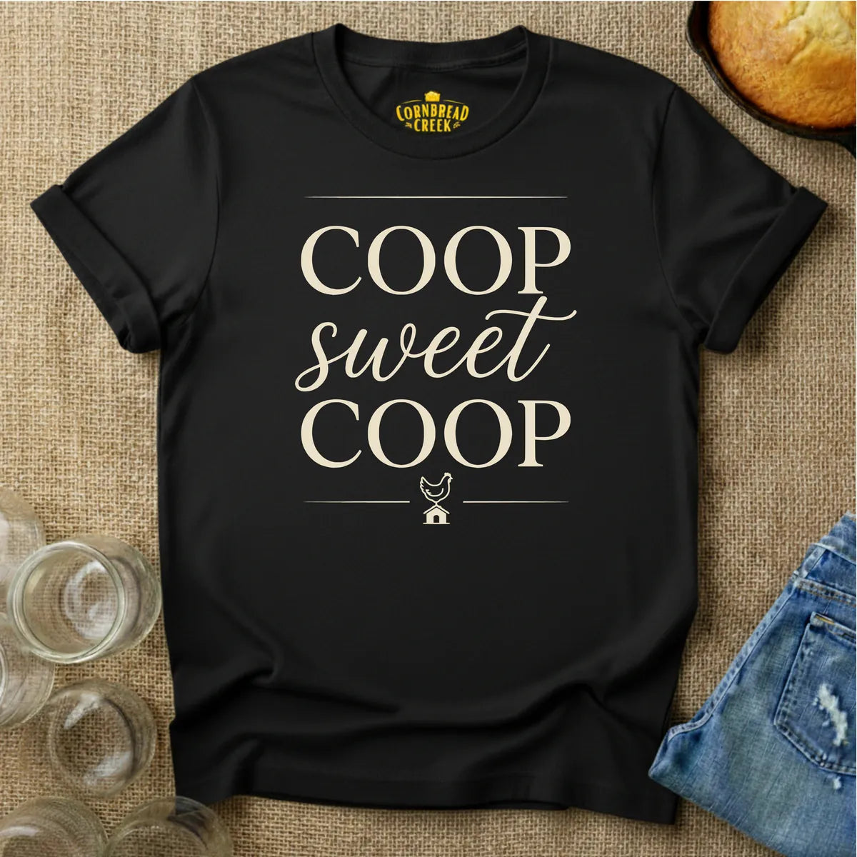 Coop Sweet Coop T-Shirt T-Shirt Chicken and Rural Homestead Graphic tee Cornbread Creek