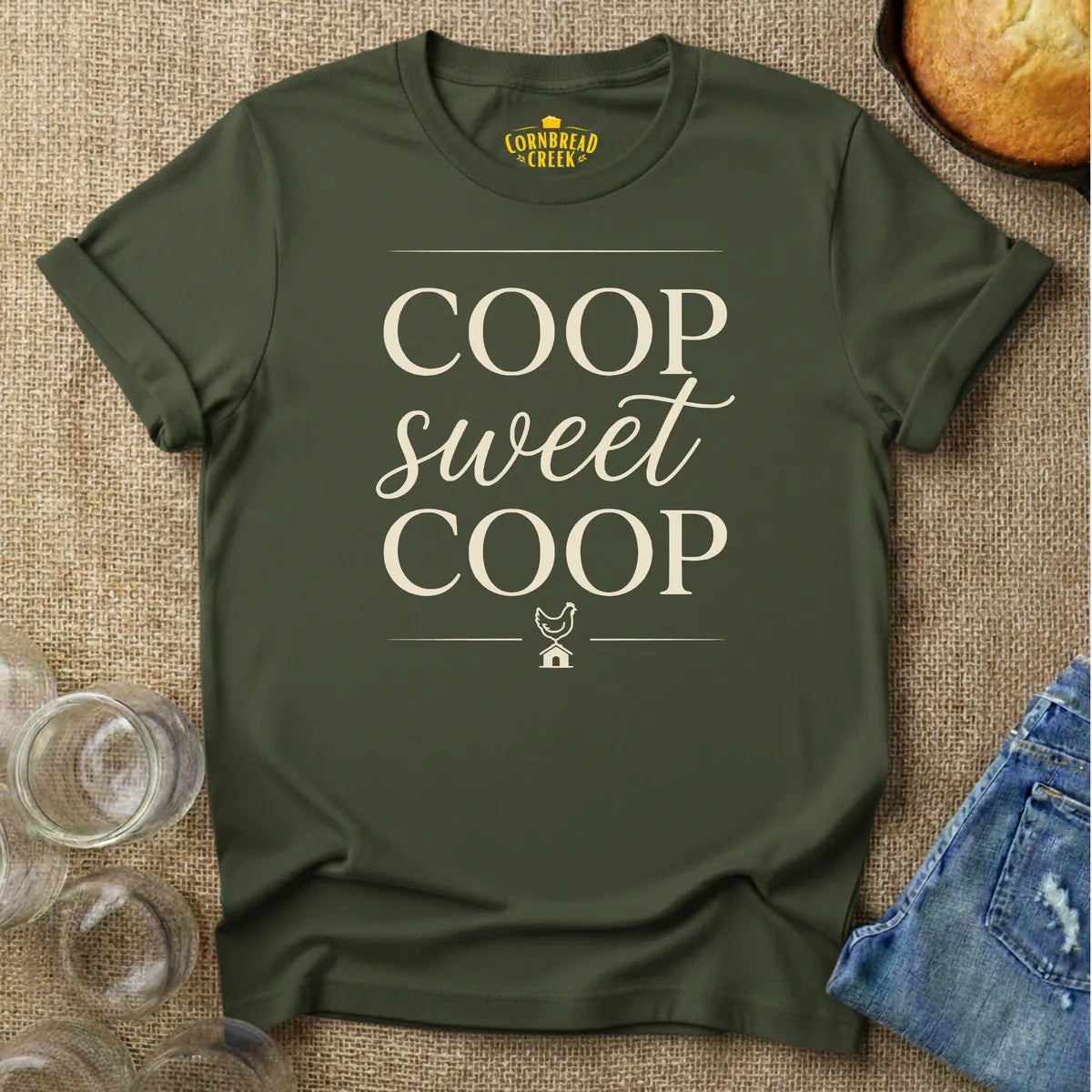 Coop Sweet Coop T-Shirt T-Shirt Chicken and Rural Homestead Graphic tee Cornbread Creek