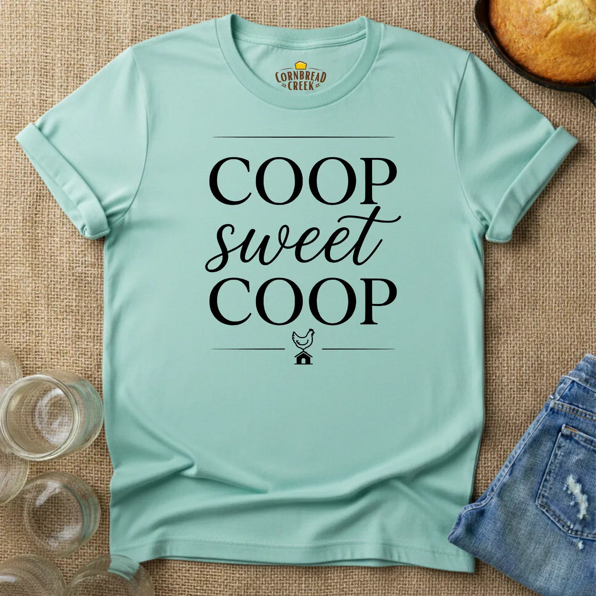 Coop Sweet Coop T-Shirt T-Shirt Chicken and Rural Homestead Graphic tee Cornbread Creek