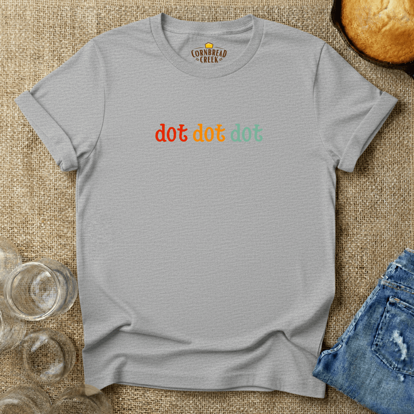 dot dot dot T-Shirt Chicken and Rural Homestead Graphic tee Cornbread Creek