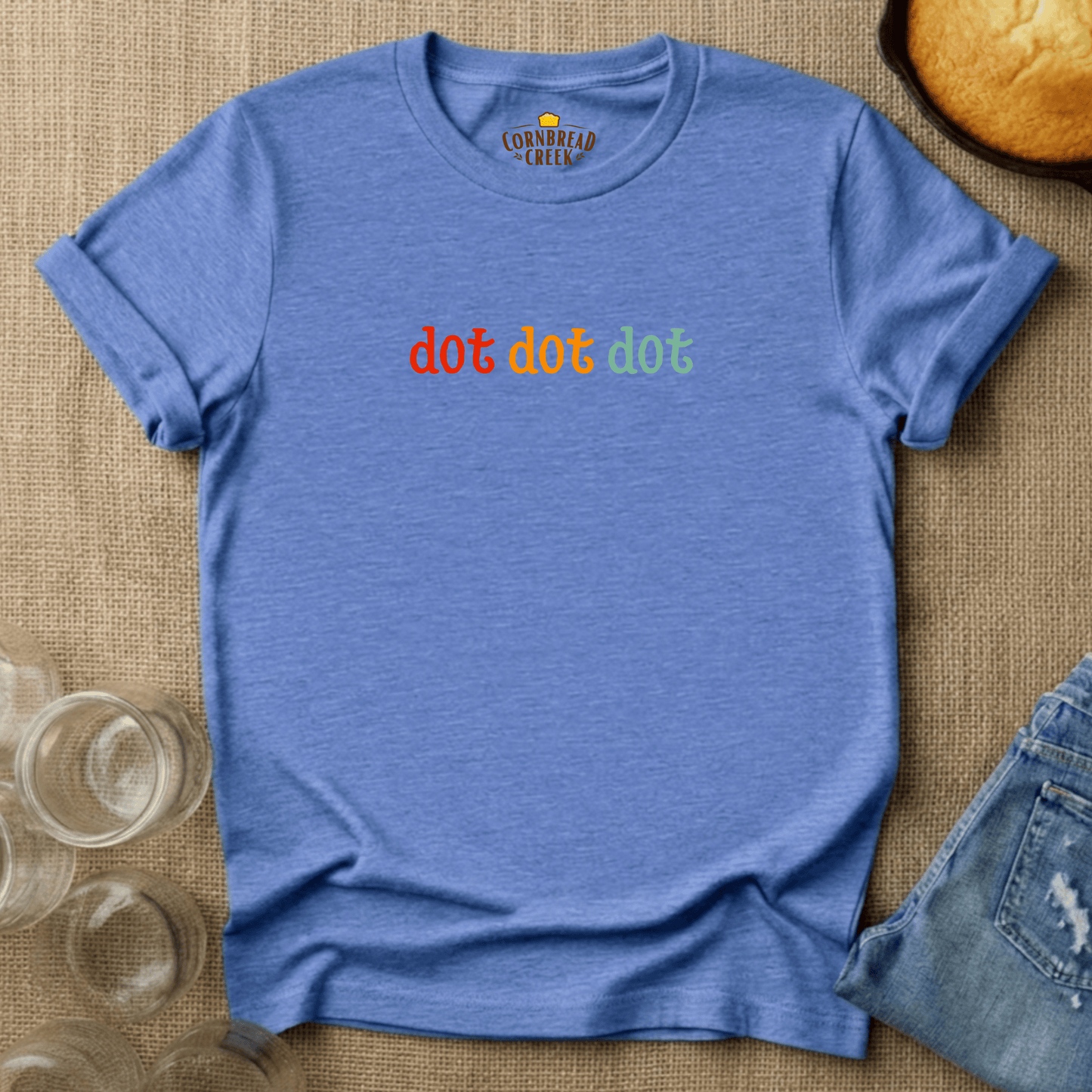 dot dot dot T-Shirt Chicken and Rural Homestead Graphic tee Cornbread Creek