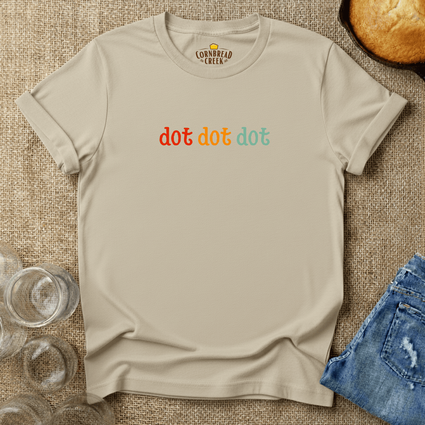 dot dot dot T-Shirt Chicken and Rural Homestead Graphic tee Cornbread Creek