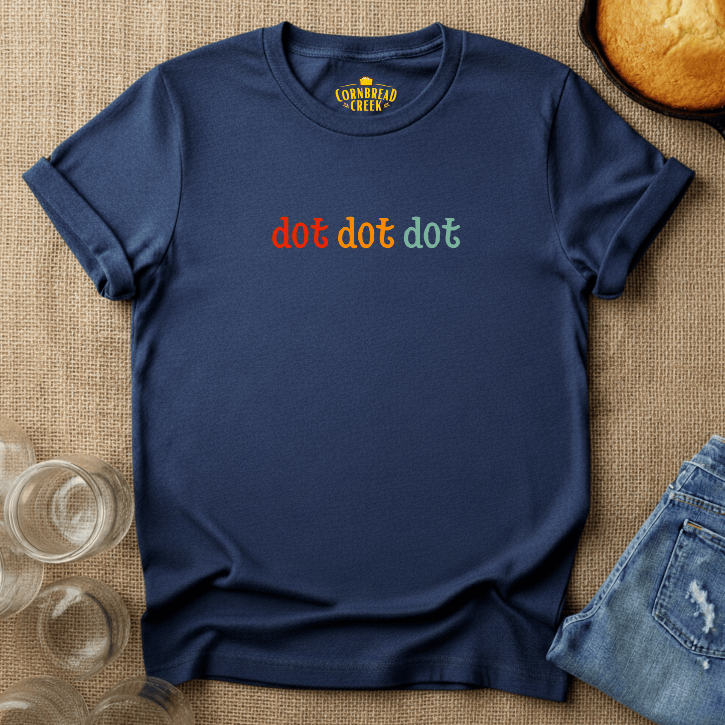 dot dot dot T-Shirt Chicken and Rural Homestead Graphic tee Cornbread Creek