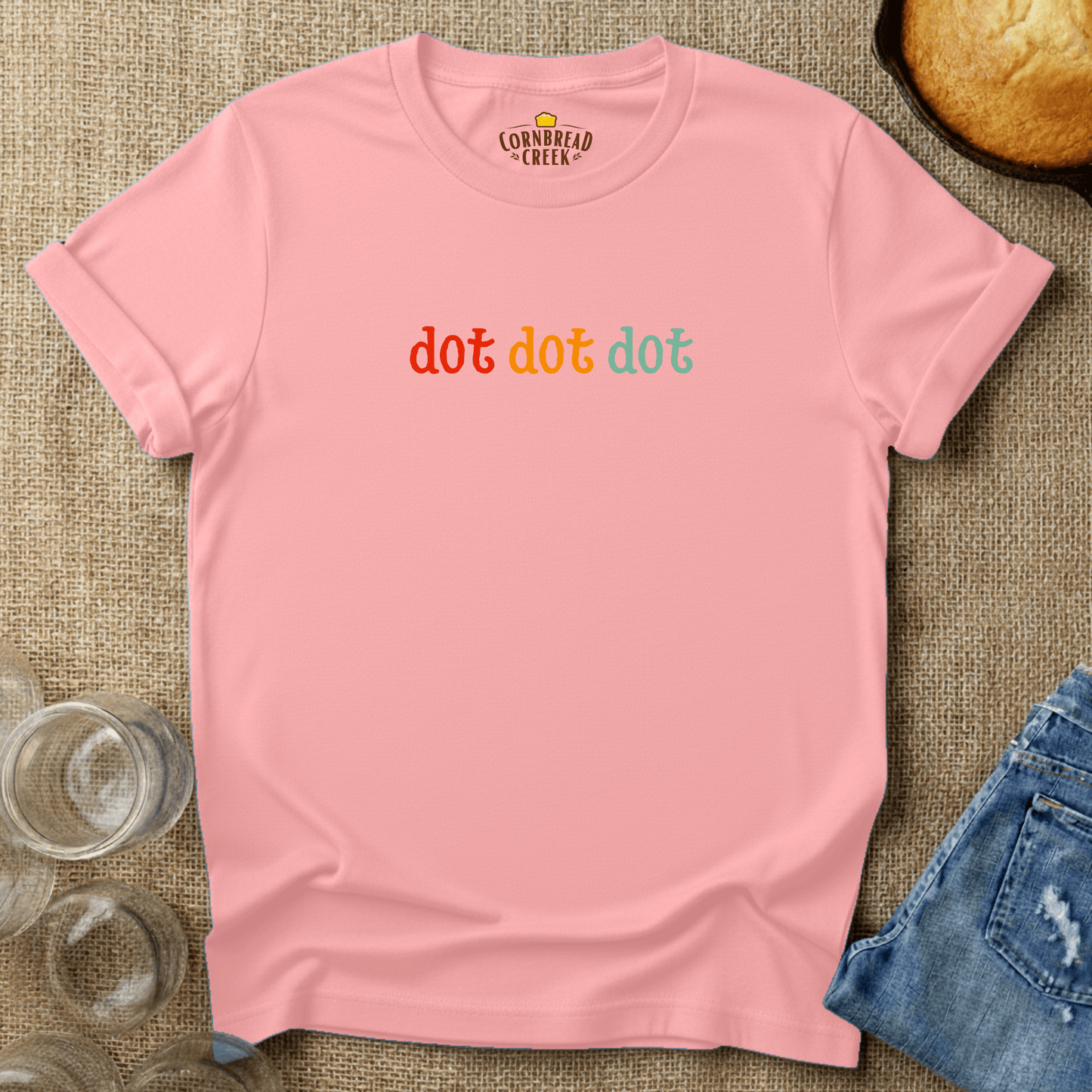 dot dot dot T-Shirt Chicken and Rural Homestead Graphic tee Cornbread Creek