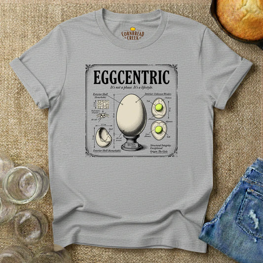 Eggcentric T-Shirt T-Shirt Chicken and Rural Homestead Graphic tee Cornbread Creek