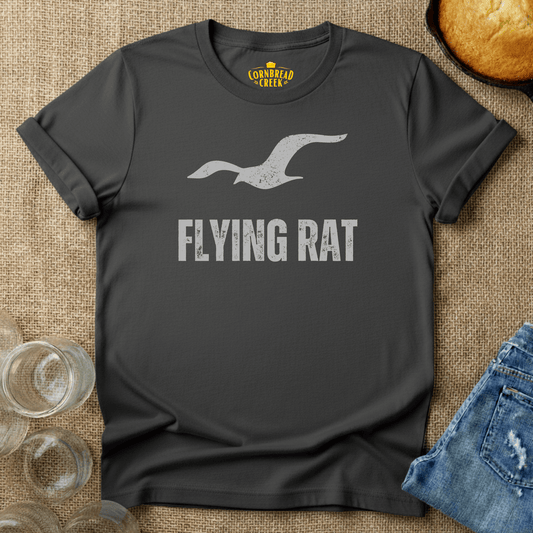 Flying Rat T-Shirt Chicken and Rural Homestead Graphic tee Cornbread Creek