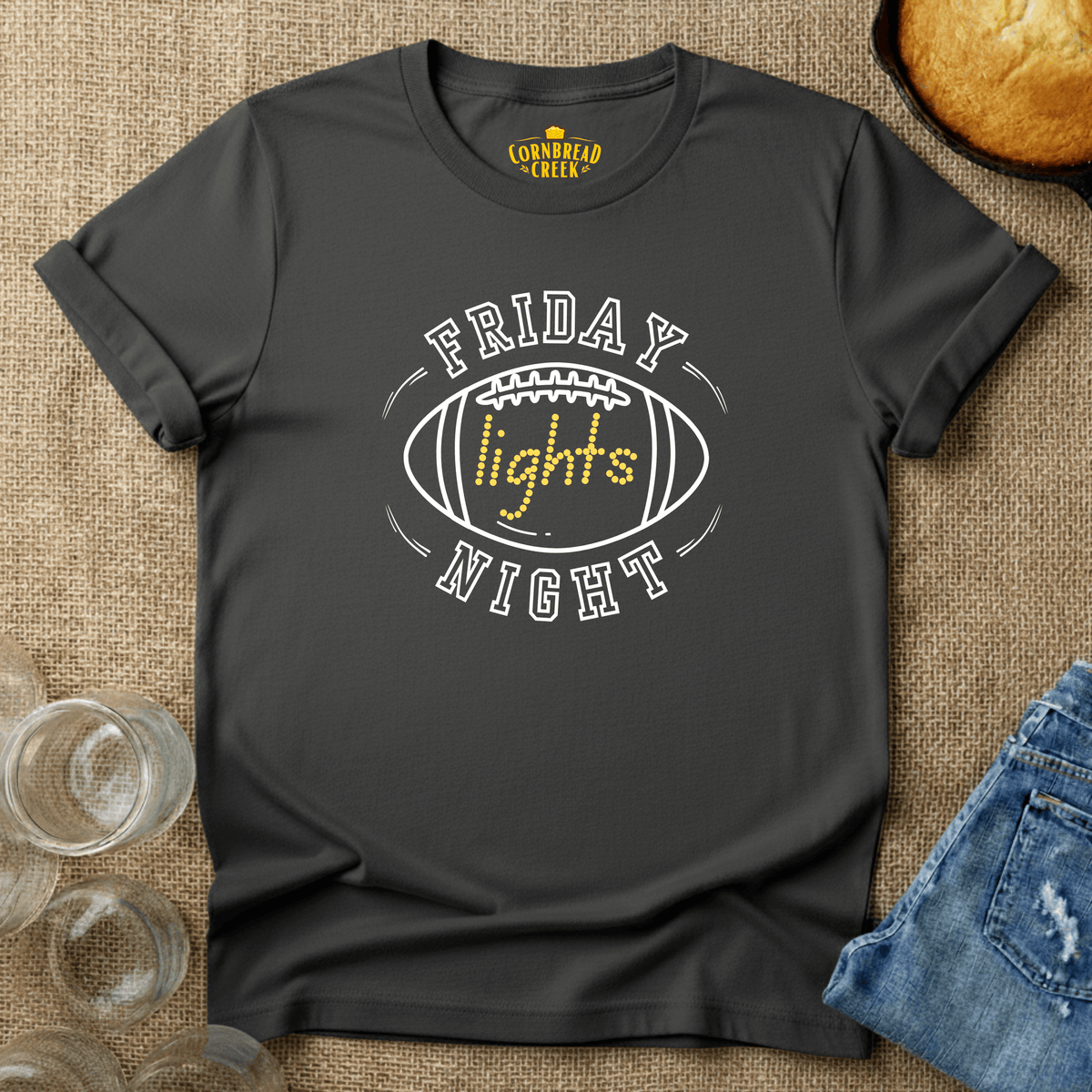 Friday Night Lights T-Shirt Chicken and Rural Homestead Graphic tee Cornbread Creek