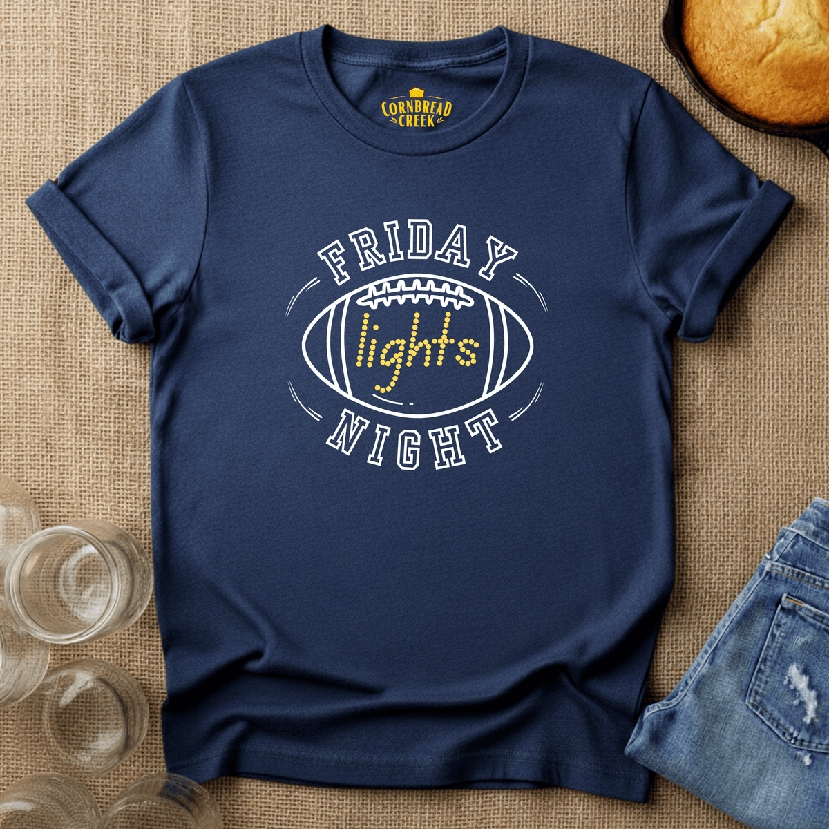 Friday Night Lights T-Shirt Chicken and Rural Homestead Graphic tee Cornbread Creek