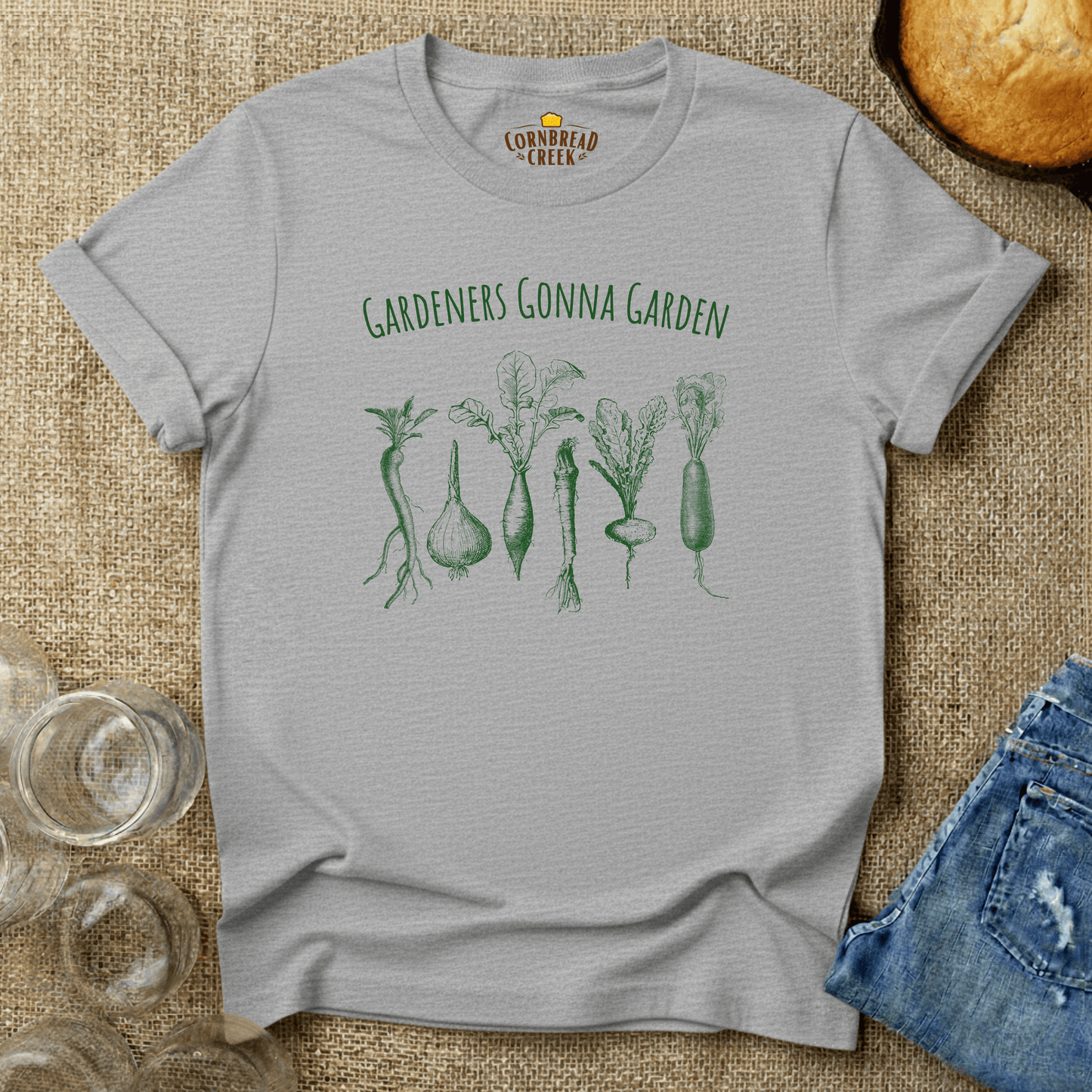 Gardeners Gonna Garden T-Shirt Chicken and Rural Homestead Graphic tee Cornbread Creek