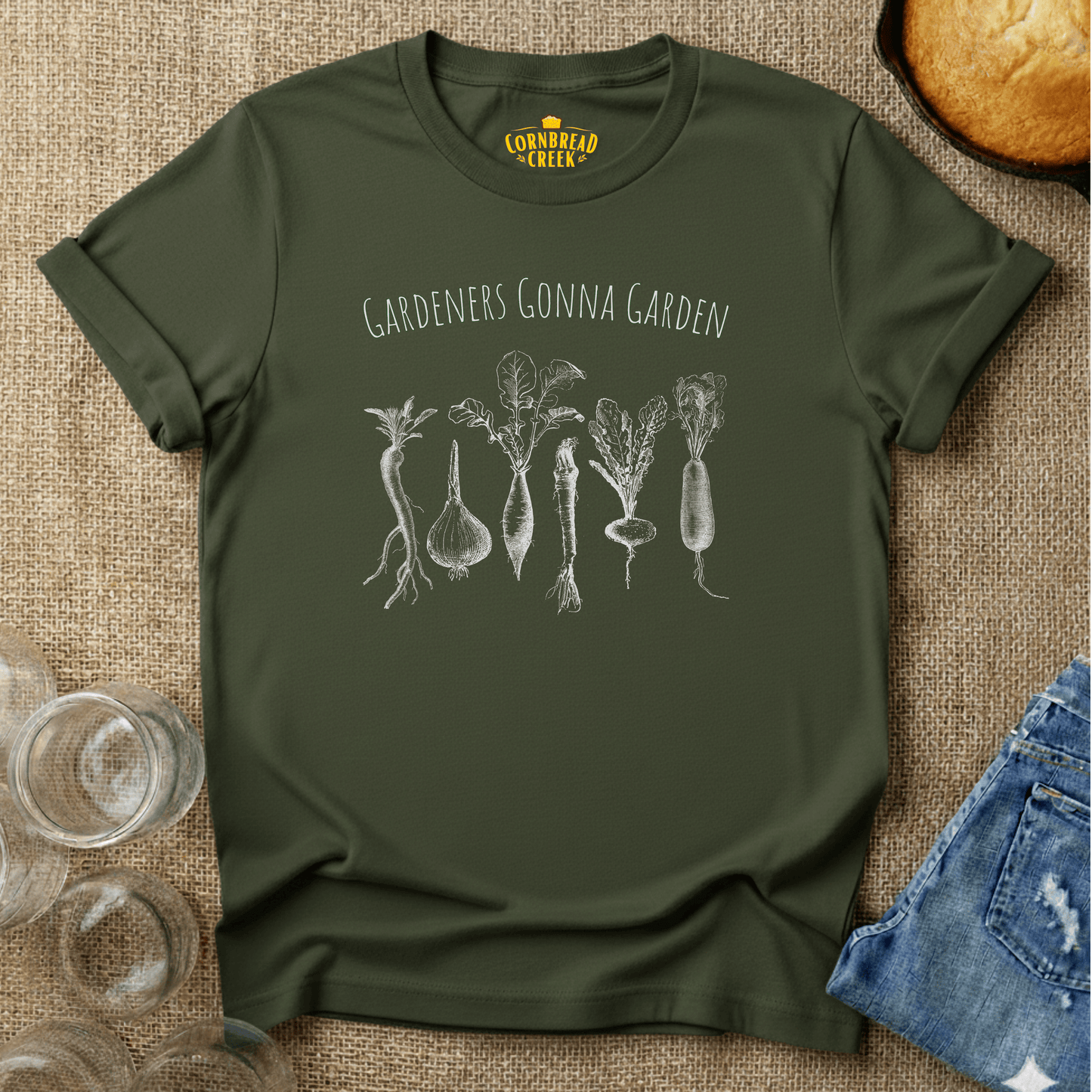 Gardeners Gonna Garden T-Shirt Chicken and Rural Homestead Graphic tee Cornbread Creek