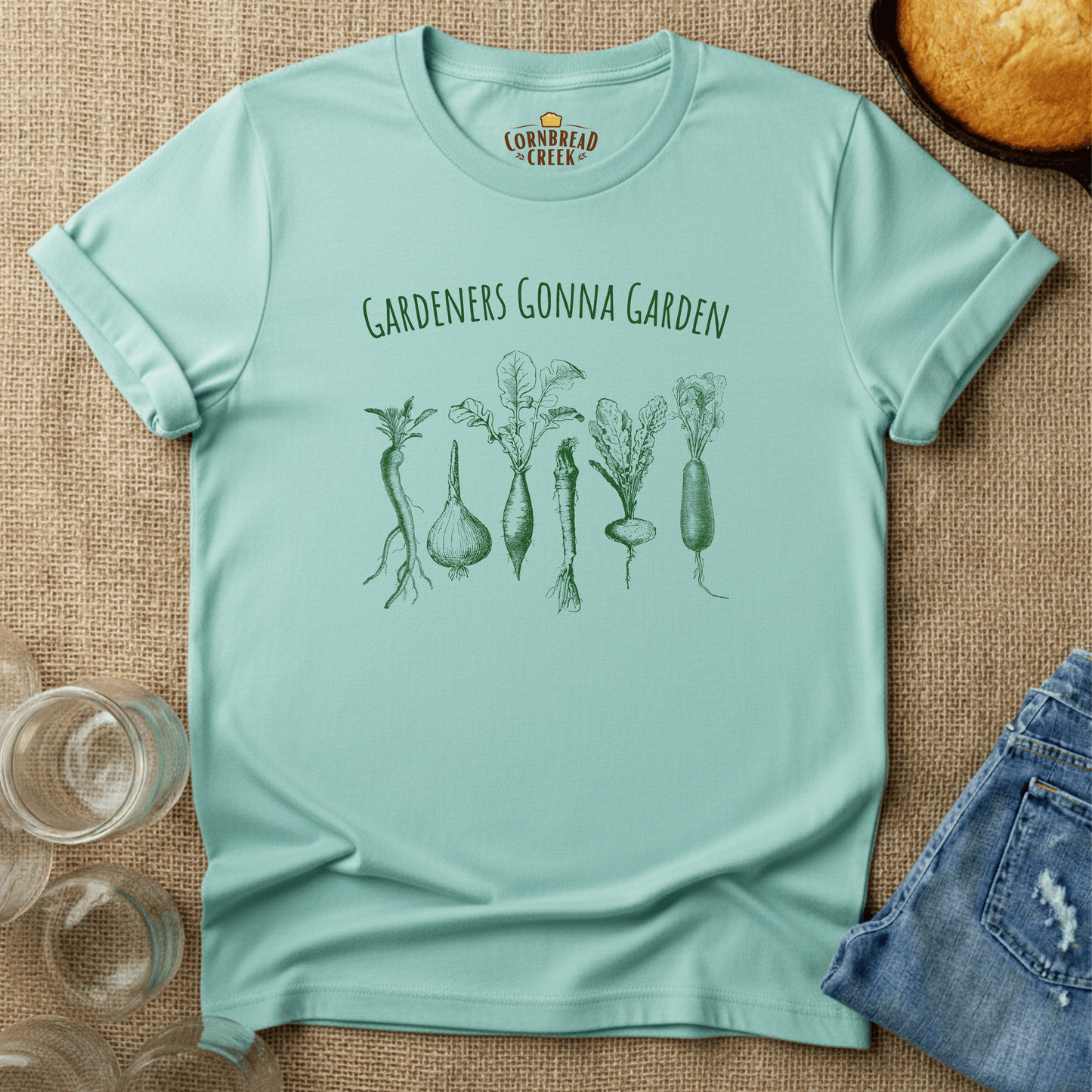 Gardeners Gonna Garden T-Shirt Chicken and Rural Homestead Graphic tee Cornbread Creek
