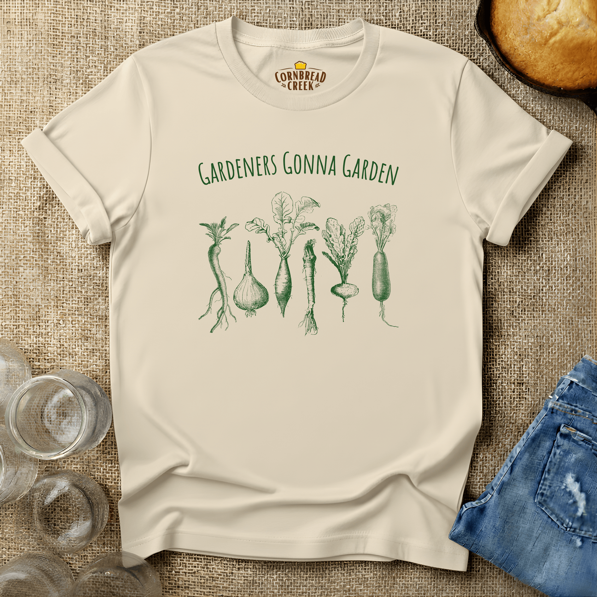 Gardeners Gonna Garden T-Shirt Chicken and Rural Homestead Graphic tee Cornbread Creek