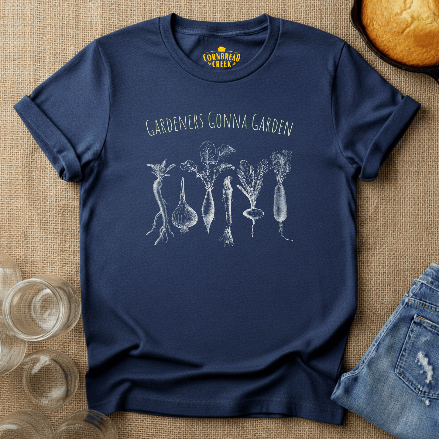 Gardeners Gonna Garden T-Shirt Chicken and Rural Homestead Graphic tee Cornbread Creek