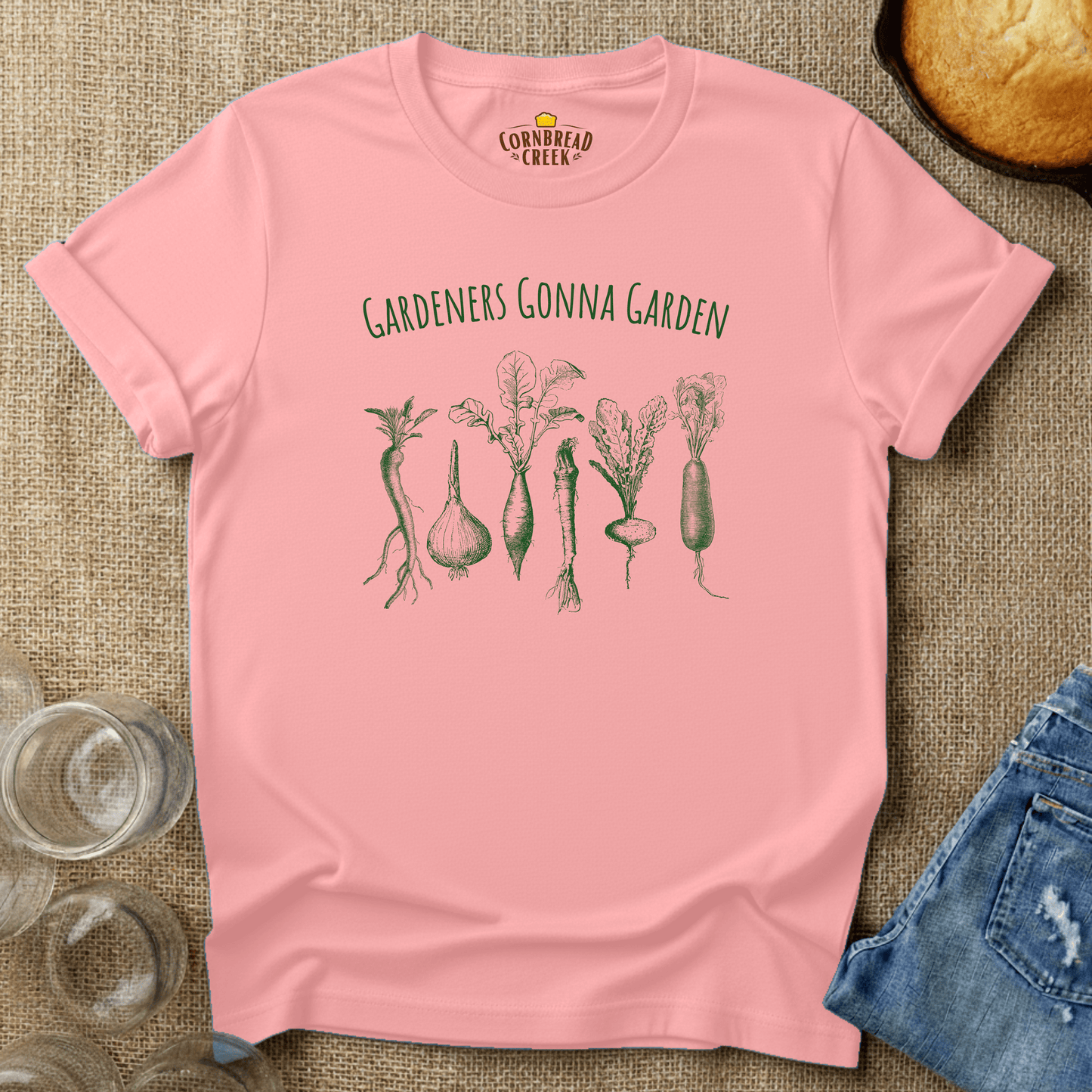 Gardeners Gonna Garden T-Shirt Chicken and Rural Homestead Graphic tee Cornbread Creek