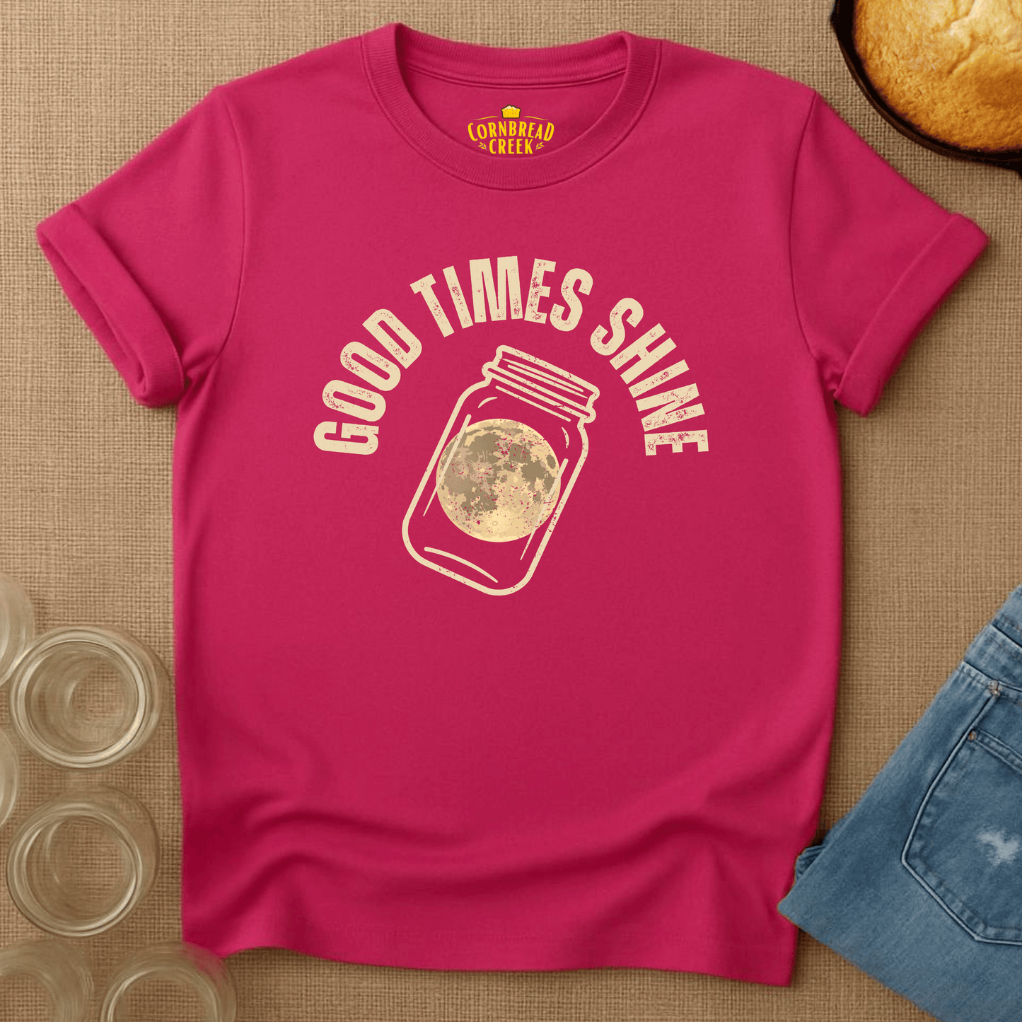 Good Times Shine T-Shirt Chicken and Rural Homestead Graphic tee Cornbread Creek