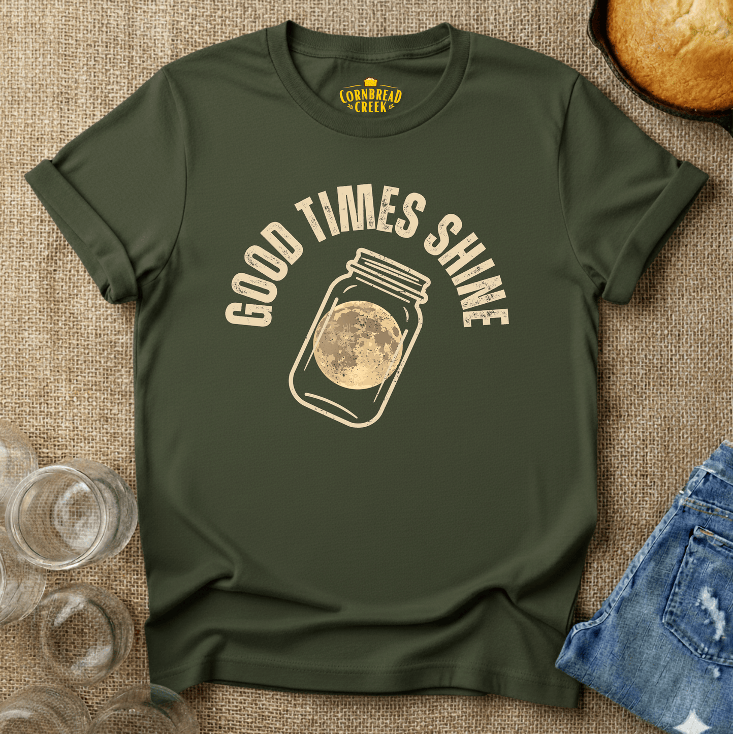 Good Times Shine T-Shirt Chicken and Rural Homestead Graphic tee Cornbread Creek