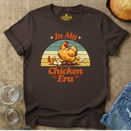 In My Chicken Era T-Shirt Chicken and Rural Homestead Graphic tee Cornbread Creek