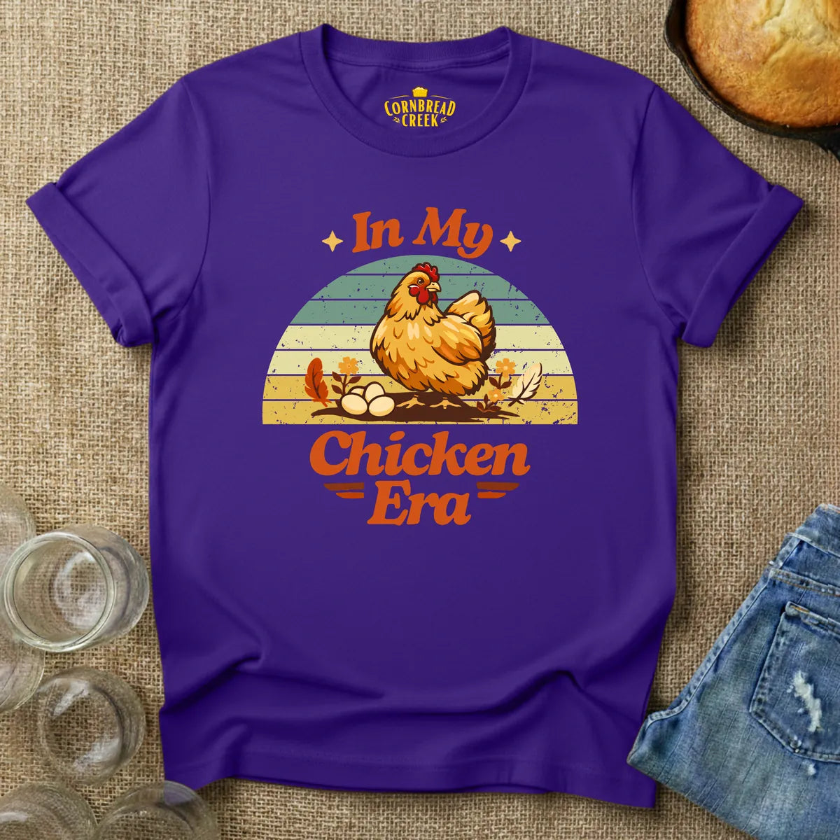 In My Chicken Era T-Shirt Chicken and Rural Homestead Graphic tee Cornbread Creek
