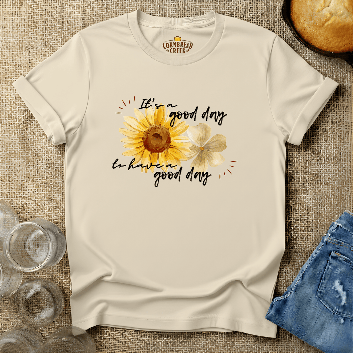 It's a Good Day to Have a Good Day T-Shirt Chicken and Rural Homestead Graphic tee Cornbread Creek
