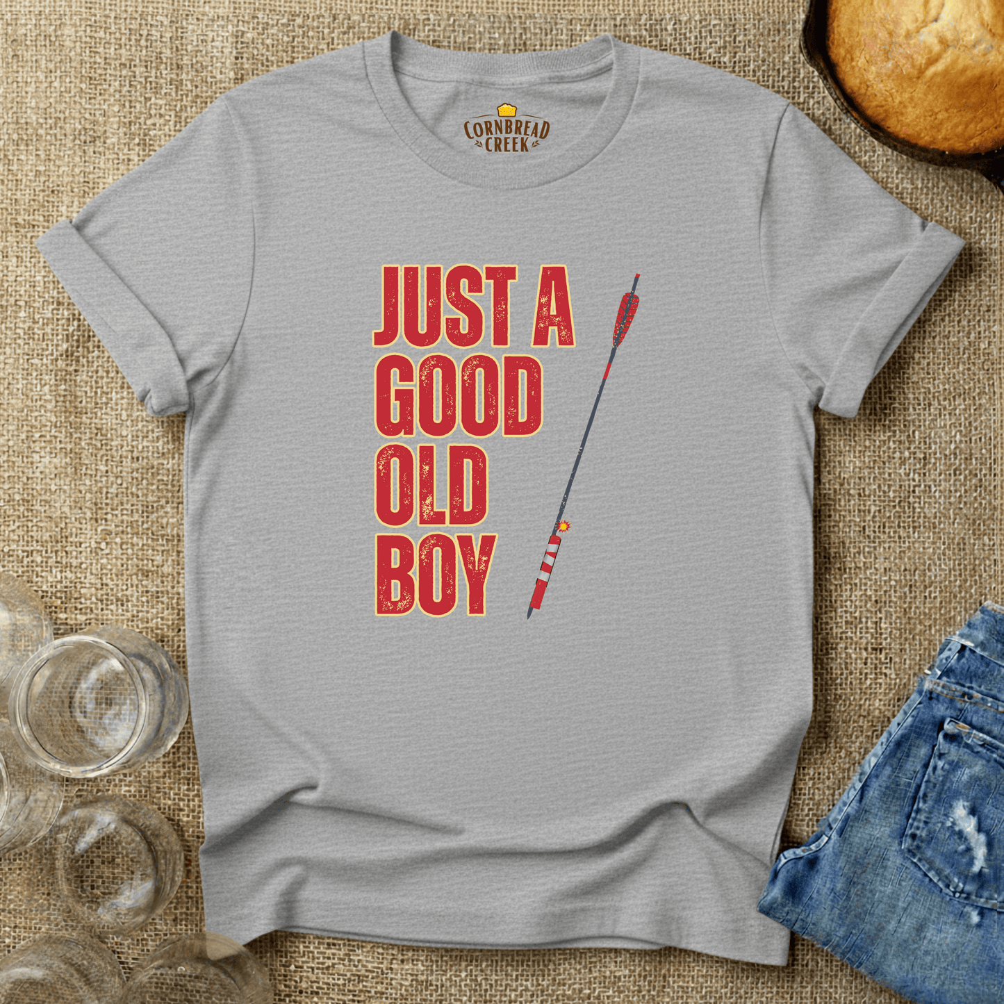 Just A Good Old Boy T-Shirt Chicken and Rural Homestead Graphic tee Cornbread Creek