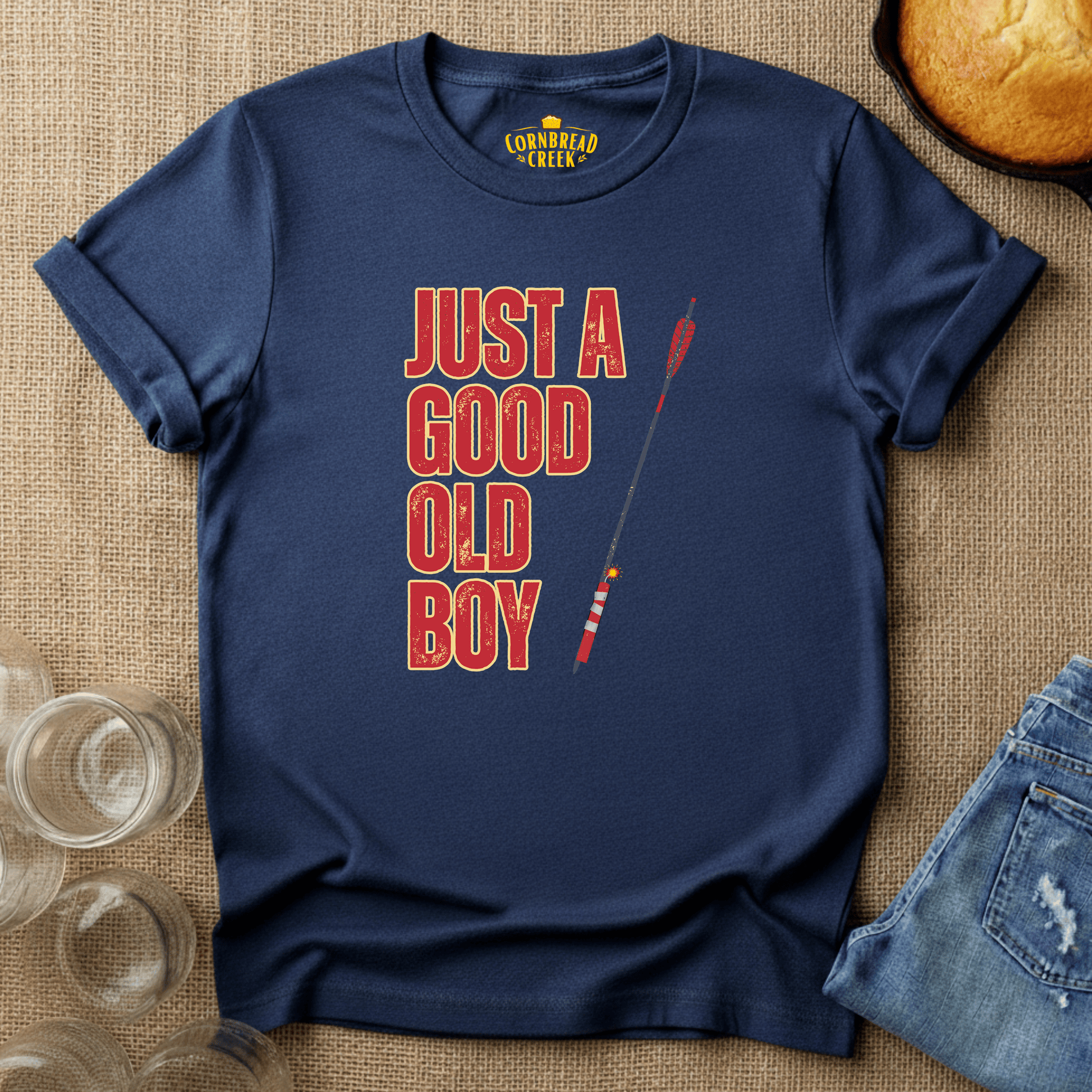 Just A Good Old Boy T-Shirt Chicken and Rural Homestead Graphic tee Cornbread Creek