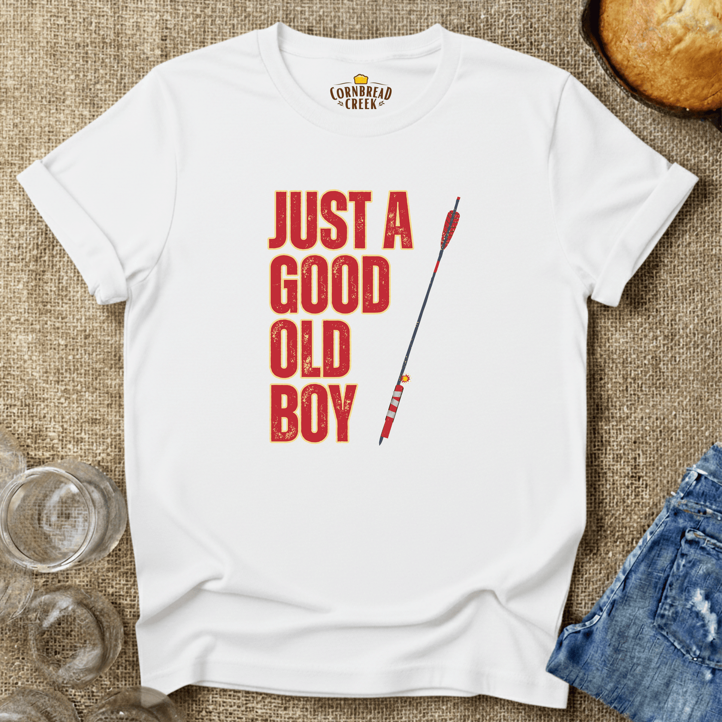 Just A Good Old Boy T-Shirt Chicken and Rural Homestead Graphic tee Cornbread Creek